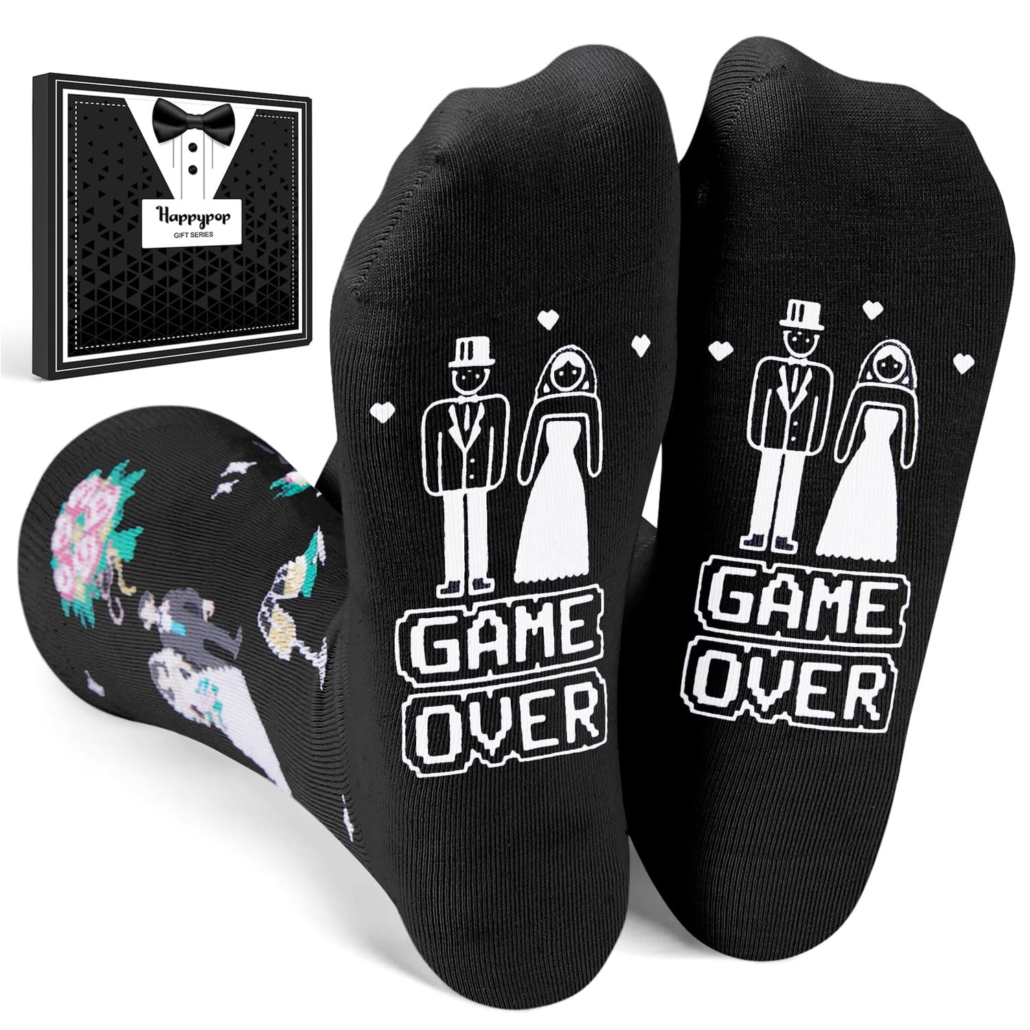 Wedding Gifts Groom Black Tuxedo Socks I Do What She Says Engagement Hosiery