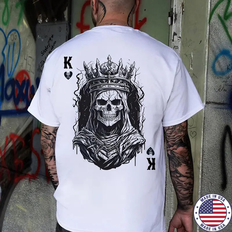 Poker K Skeleton King Print Men&rsquo;s T-Shirt