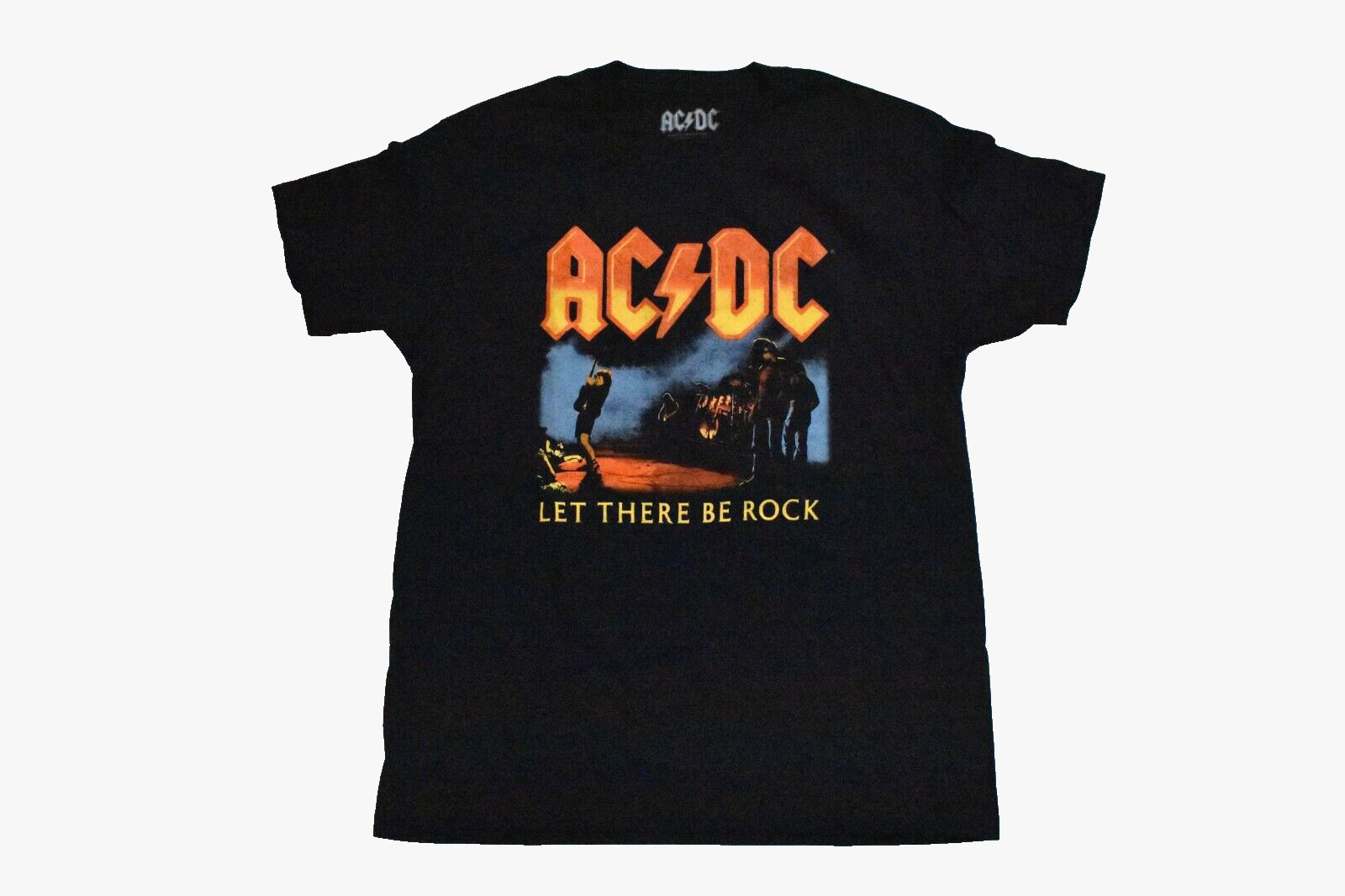 AC/DC Mens Let There Be Rock Angus Young Playing Guitar Graphic Shirt New S-2XL