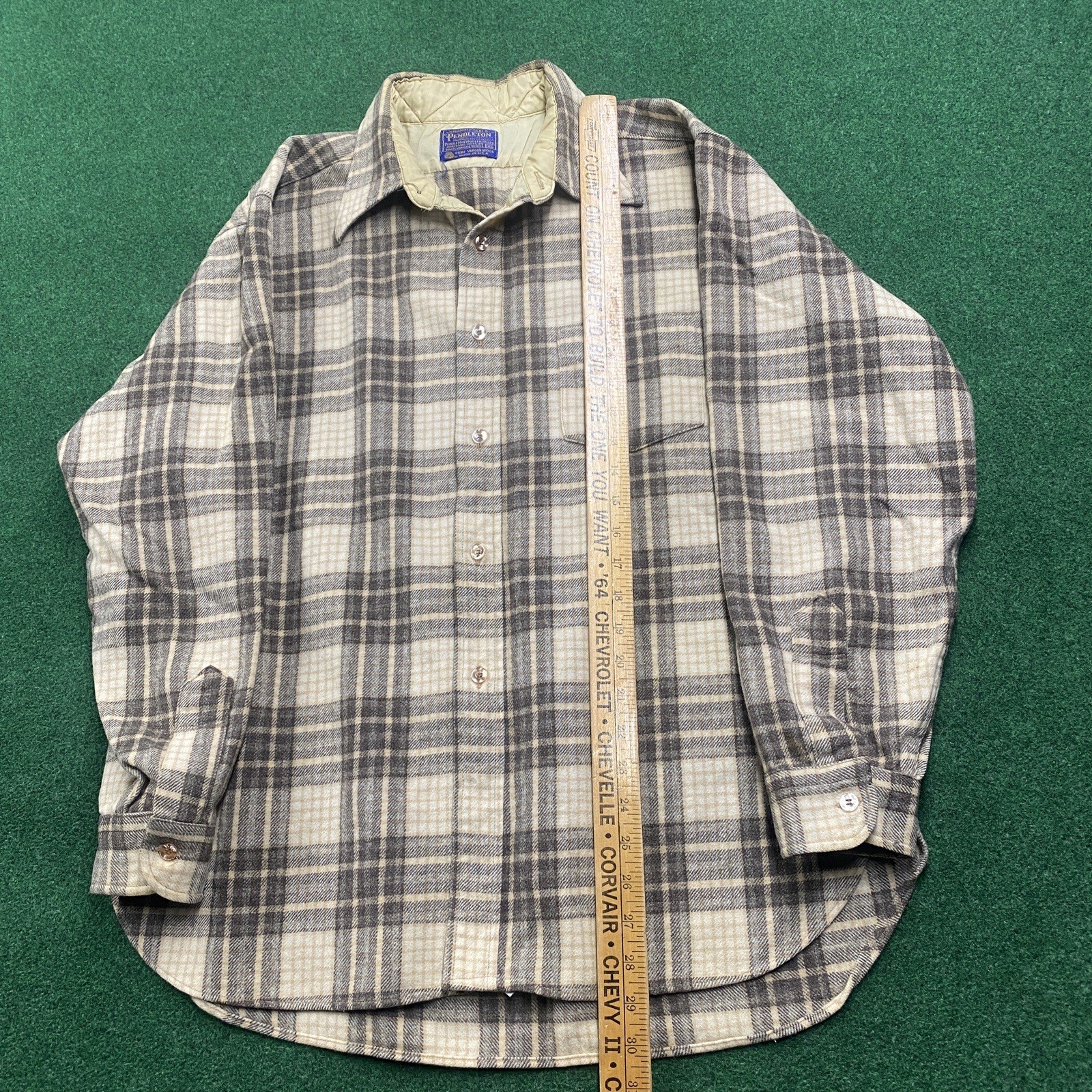 Vintage Pendleton Board Shirt Flannel Mens XL Brown 70S Wool Plaid USA MADE