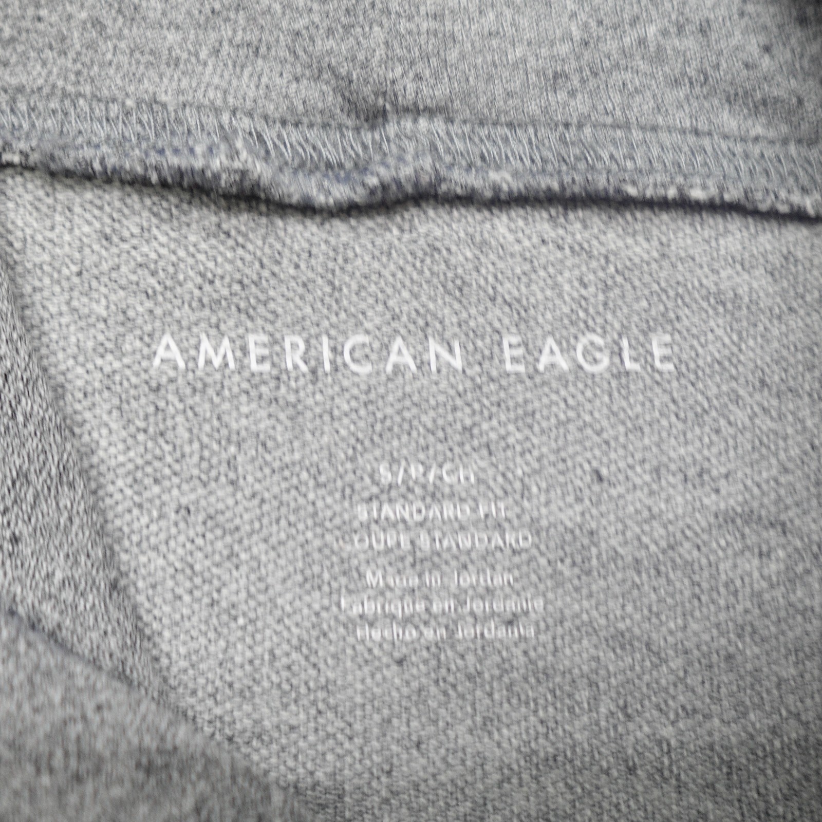 American Eagle Hooded T-Shirt Men&rsquo;s Size S Gray Short Sleeve Drawstring