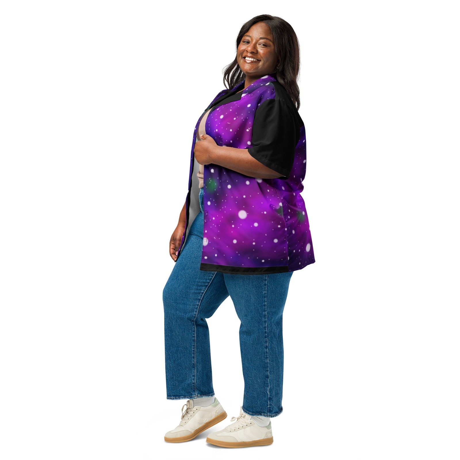 Designer Top, Casual Unisex Blended button shirt, “Galaxy”