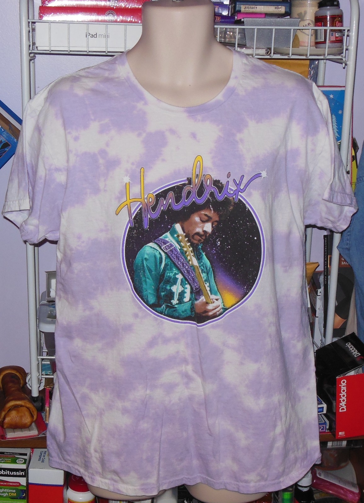 MENS T SHIRTS JIMMY HENDRIX SHIRT SIZE MEDIUM PURPLE TIE DYE GREAT BUY