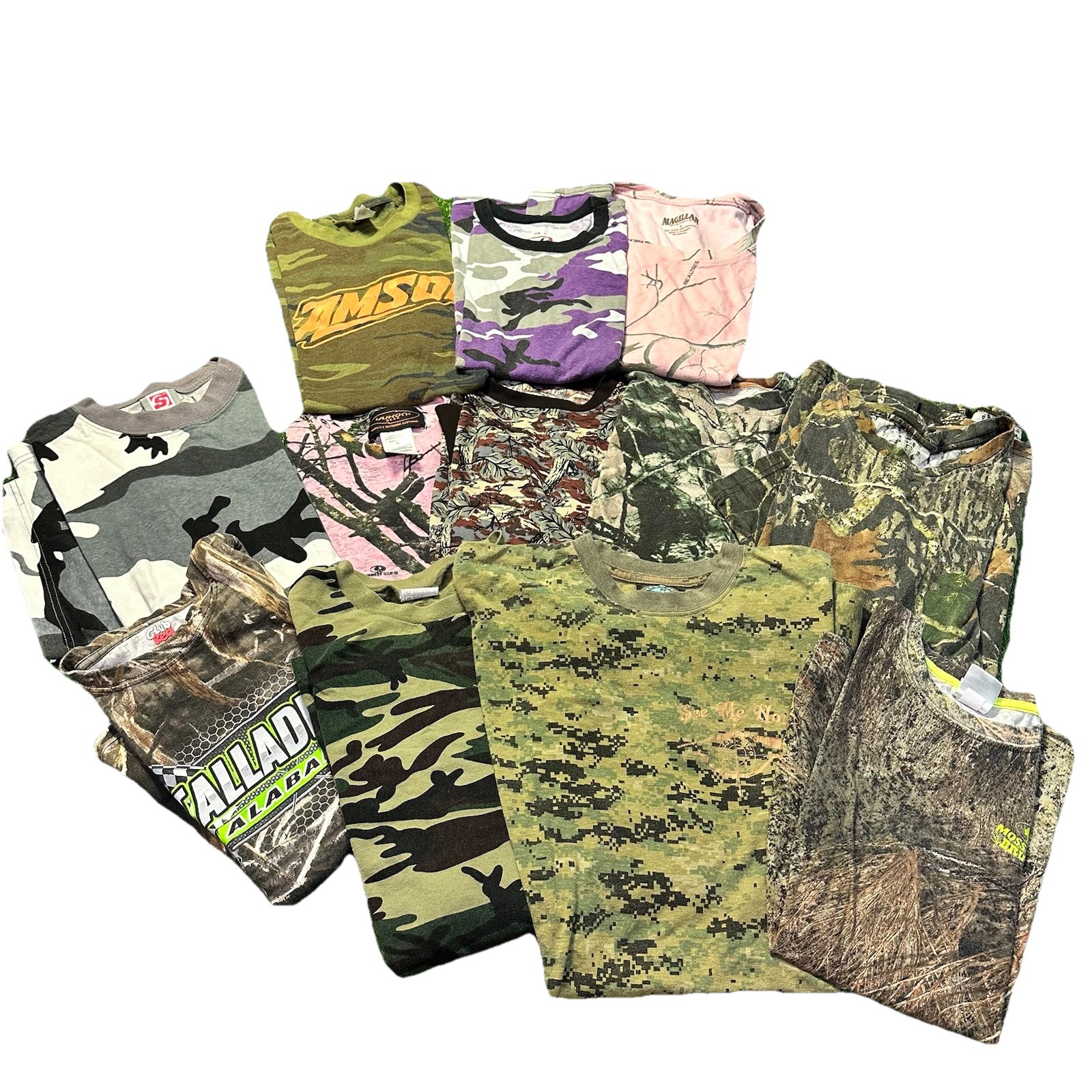 VTG Realtree Mossy Oak Camouflage T-Shirt Men&rsquo;s Mixed Size Lot of 12 Hunting 90s