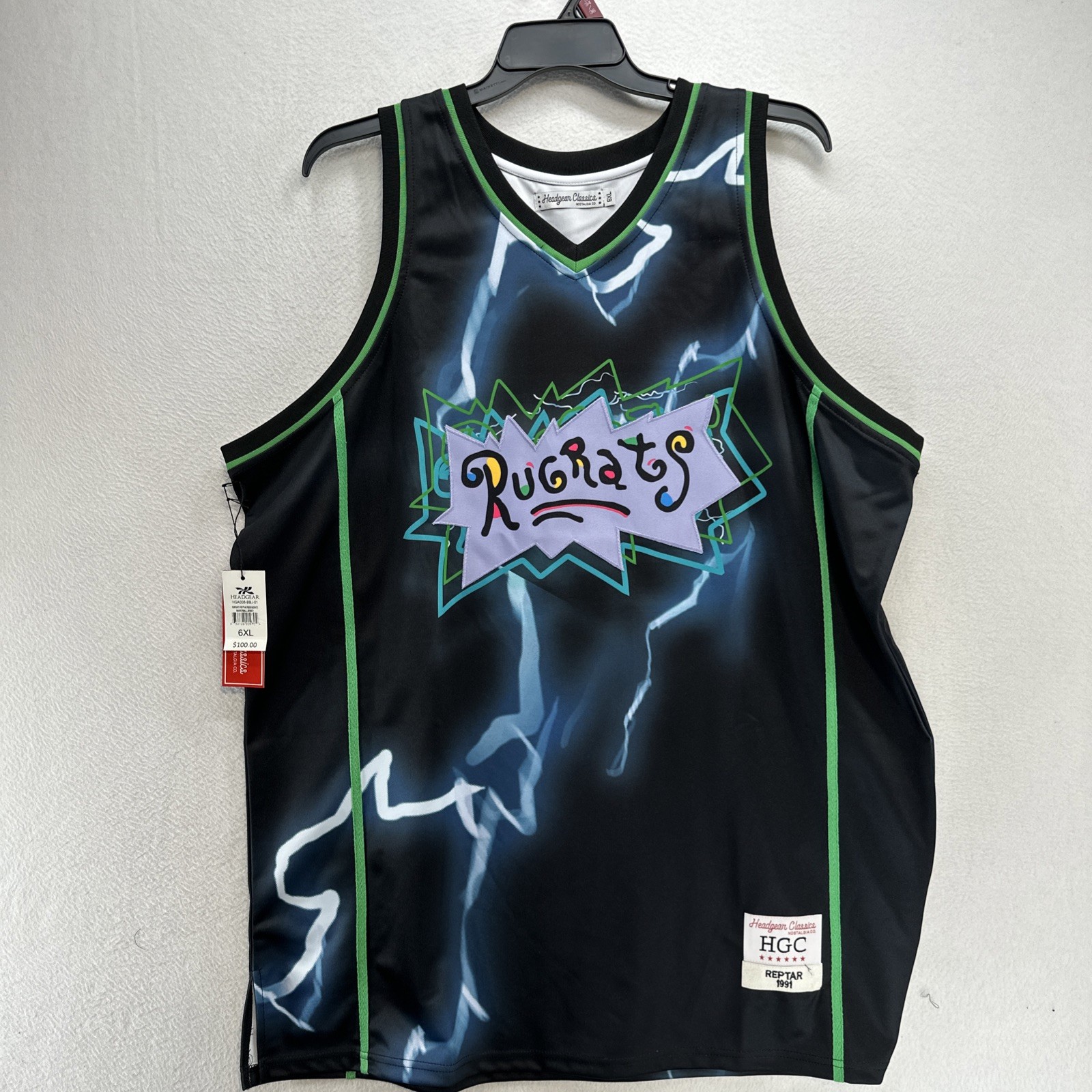 Rugrats Nickelodeon Men&rsquo;s 6XL Headgear Classics Reptar Embroidered Jersey NWT