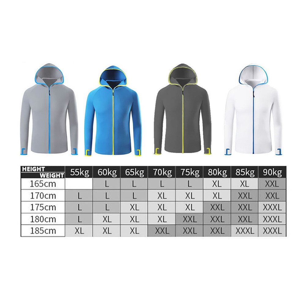 UPF 50+ Men UV Protection Jacket T-Shirt Hoodie Long Sleeve Outdoor Fishing Tops