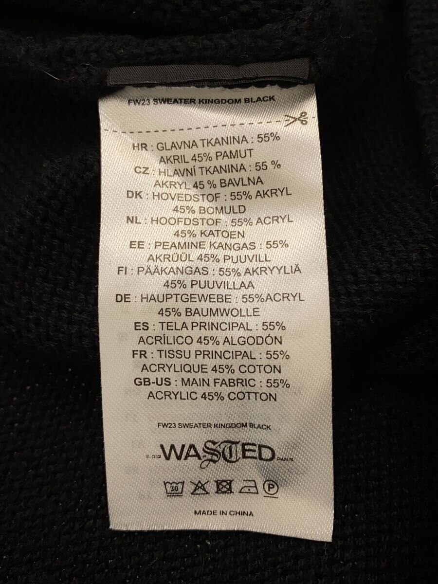 Wastedparis Reverse Kingdom Sweater (Thick Knit Sweater) Size L, Acrylic, Black
