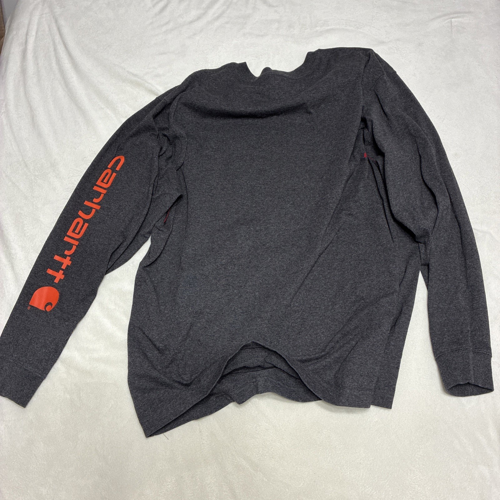 Carhartt K231 Original Fit Long Sleeve Graphic Logo Sleeve Shirt XL Regular Gray