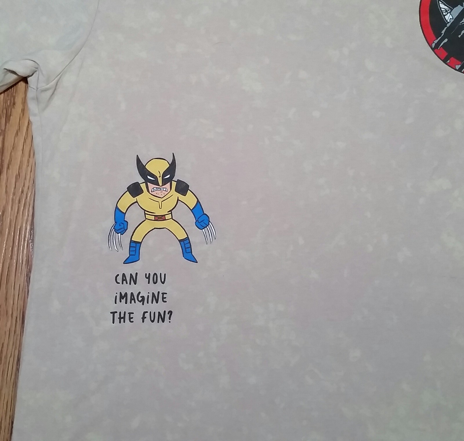 Deadpool Wolverine t-shirt Humor (M) Tannish, Time to Make the Chimichangas