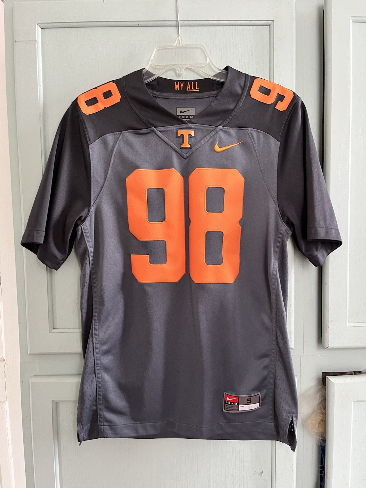 Men’s Size Small Limited Edition Smokey Gray My All TN Vols Nike Football Jersey