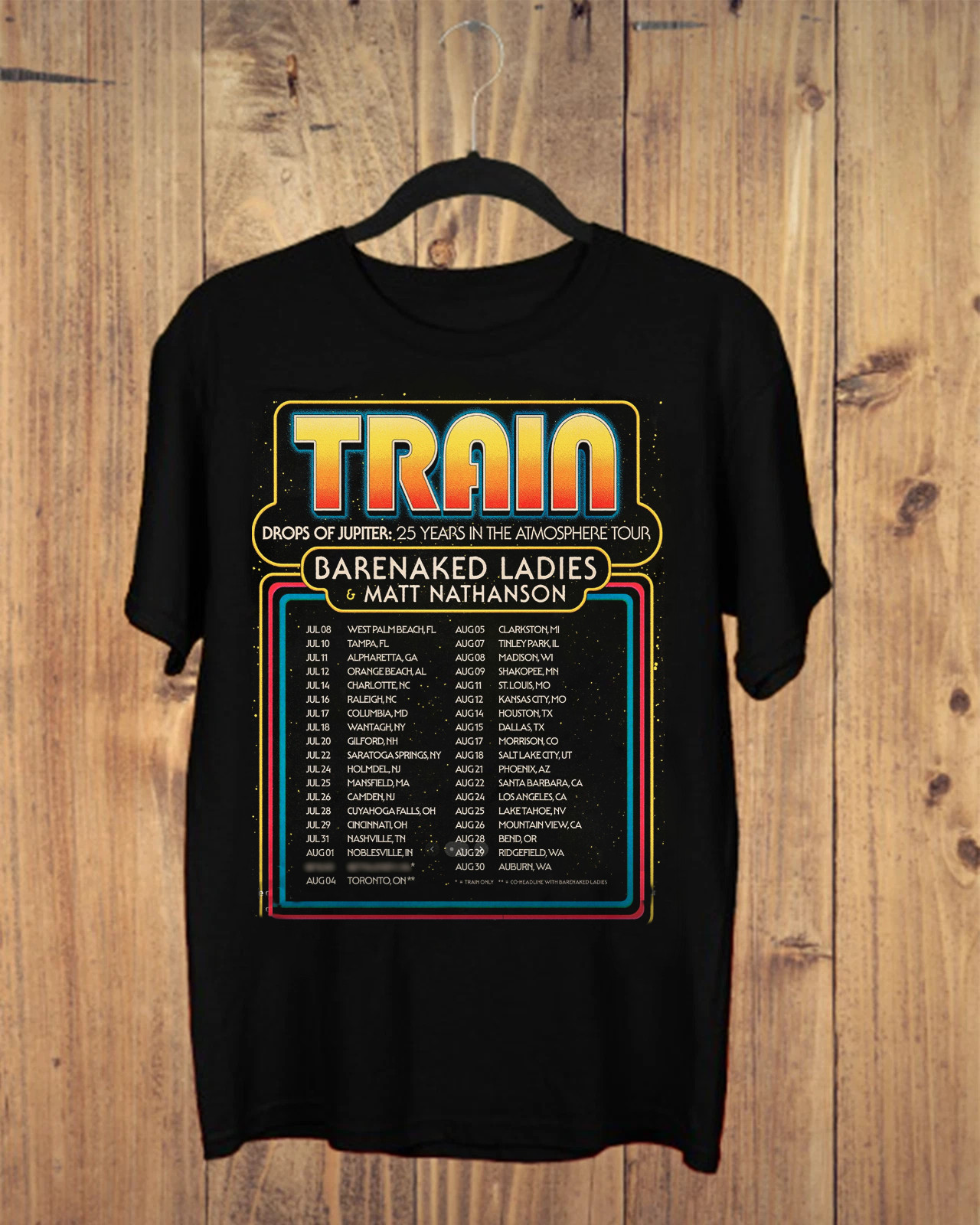 Train Summer Tour Drops Of Jupiter 25 Years In The Atmosphere T Shirt TU1656