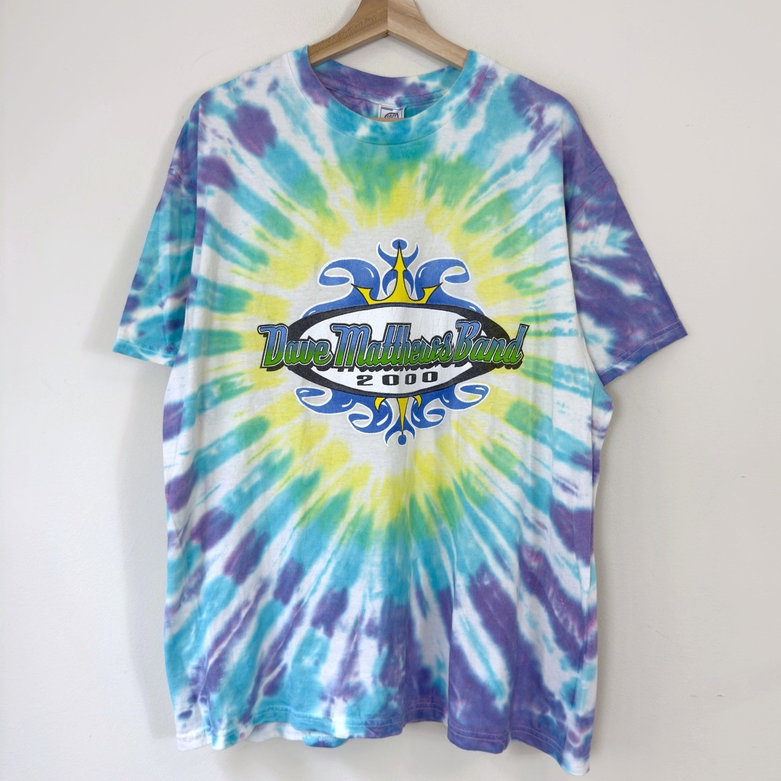 Vintage Dave Matthews Band 2000 Tour Concert Merch Rock Tye Dye Tee Shirt – XL