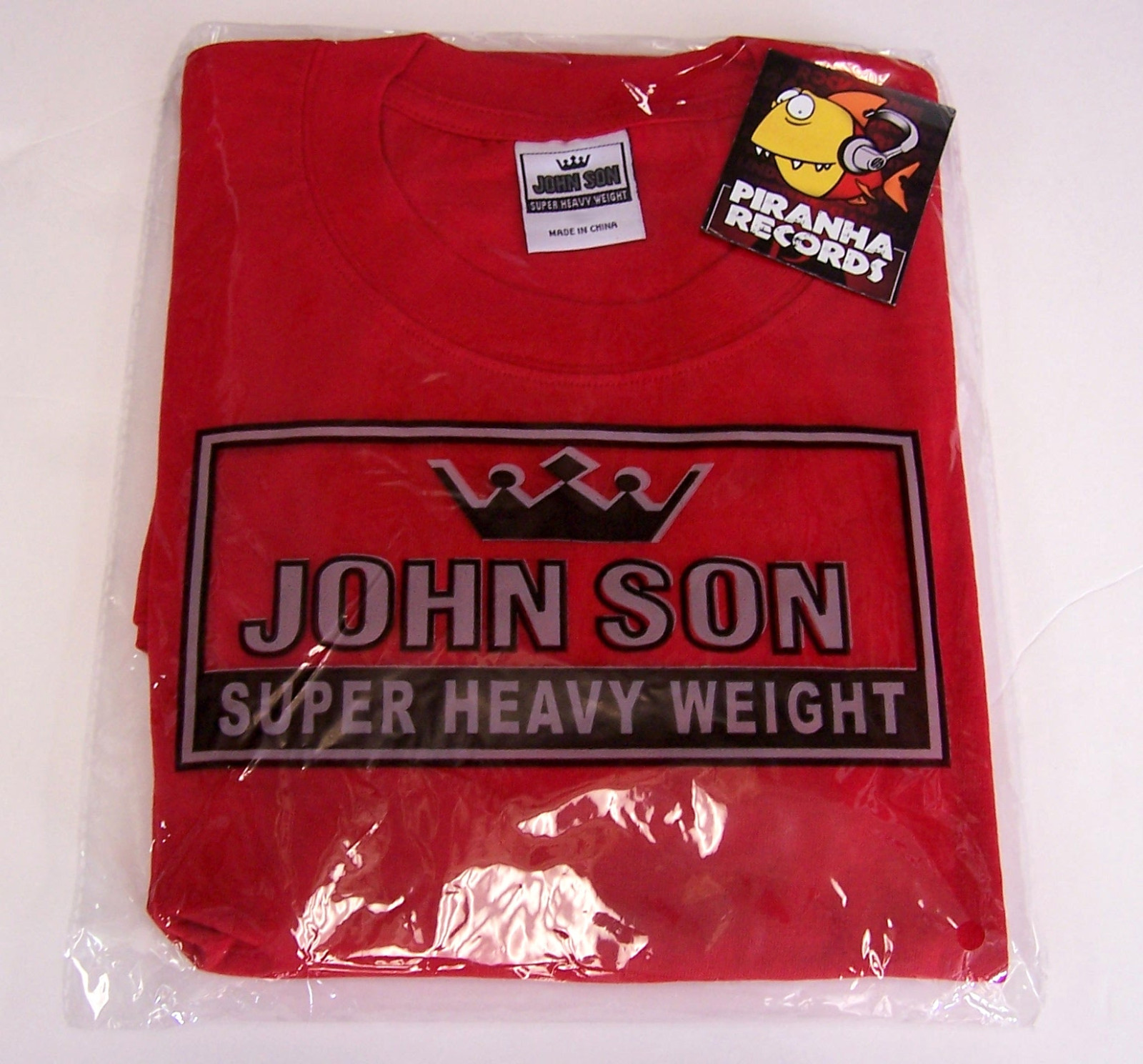 John Son Premium Quality Red T-Shirt 2XL TALL 100% Cotton Piranha Records