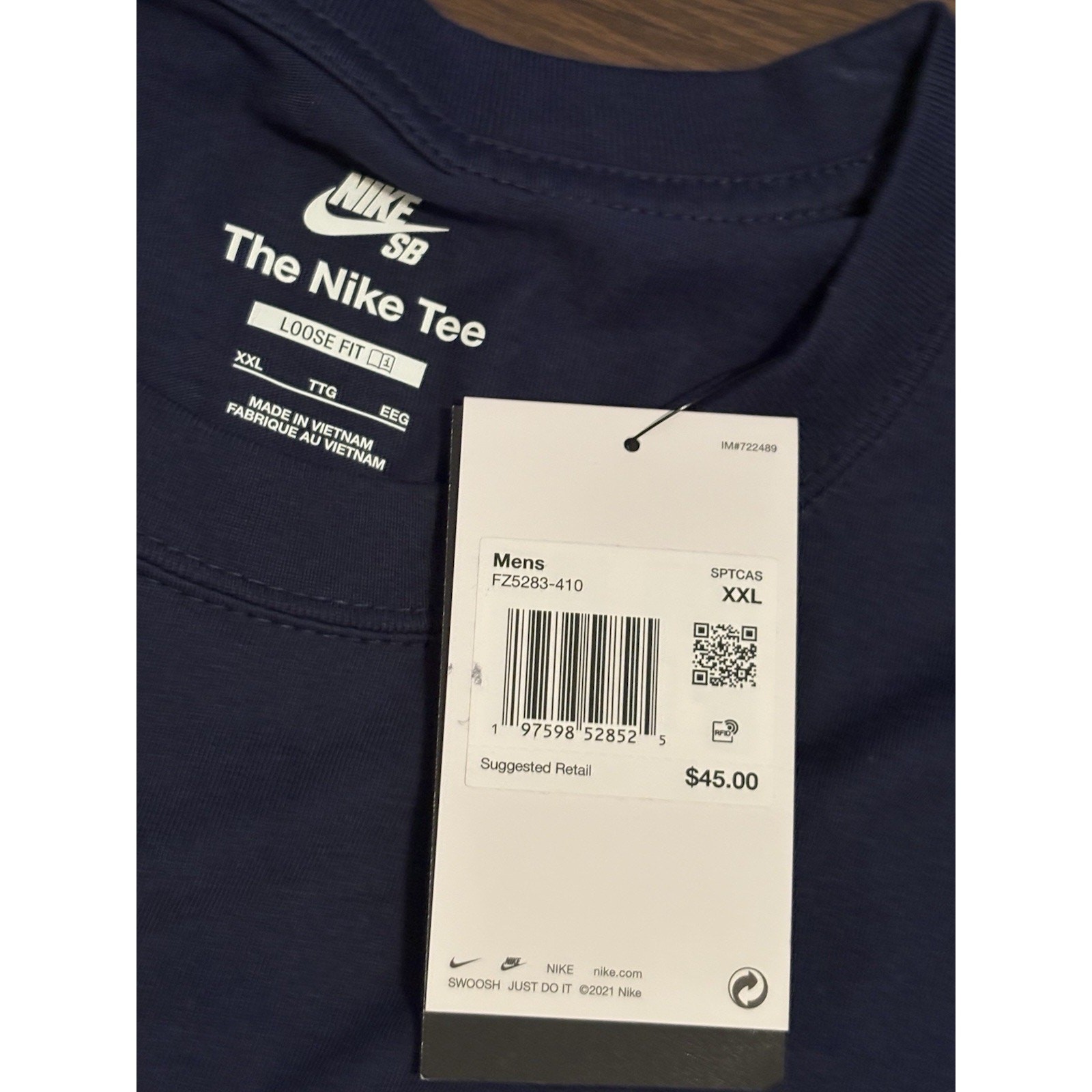 NEW NIKE SB « Snail Tee » MEN&rsquo;S MIDNIGHT NAVY YELLOW SHIRT Sz 2XL FZ5283-410