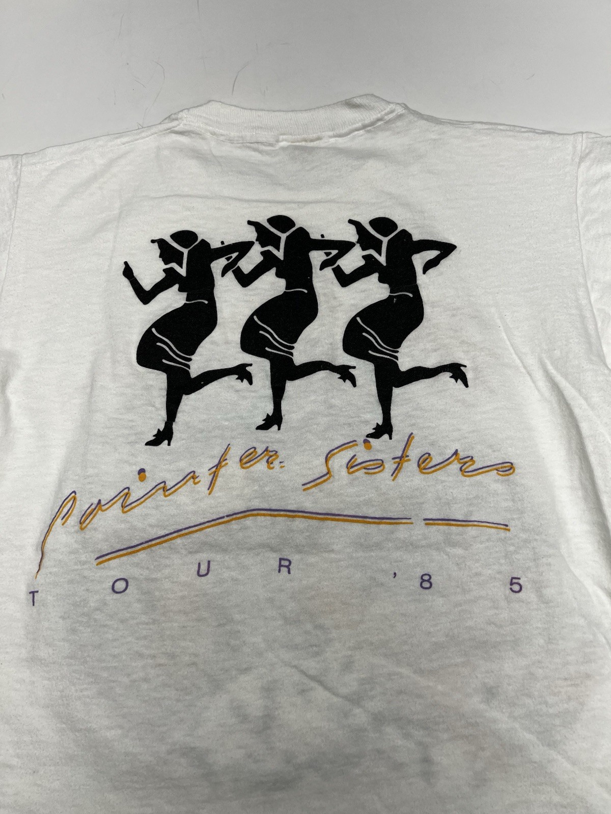 Vintage 80s Pointer Sisters 1985 Concert Tour Band Tee Tshirt Screen Stars L VTG