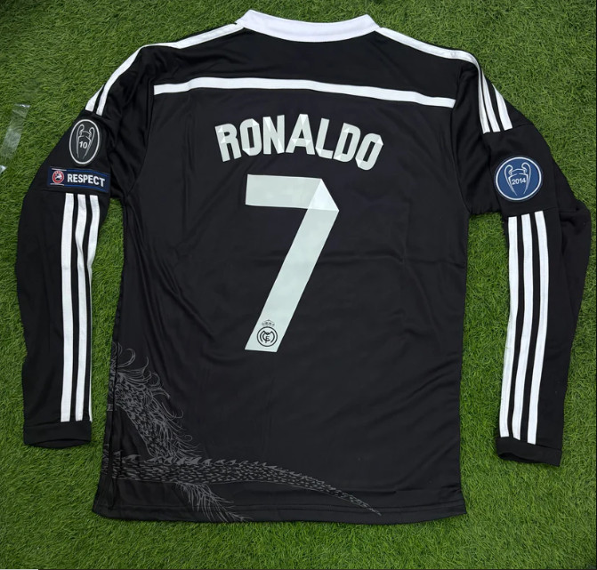 C. Ronaldo #7 Real Madrid 2014/2015 Black Dragon Third Long Sleeve Jersey