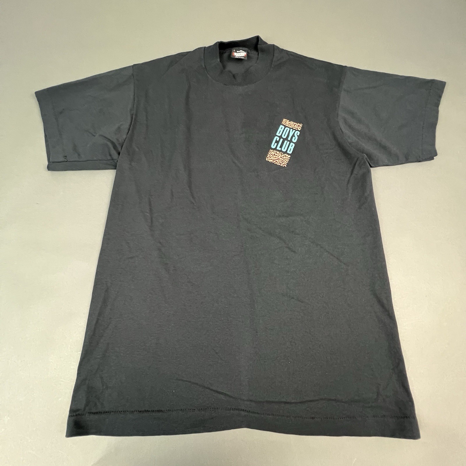 Vintage Screen Stars Best Black t shirt Mens Size Large Boys Club Single Stitch