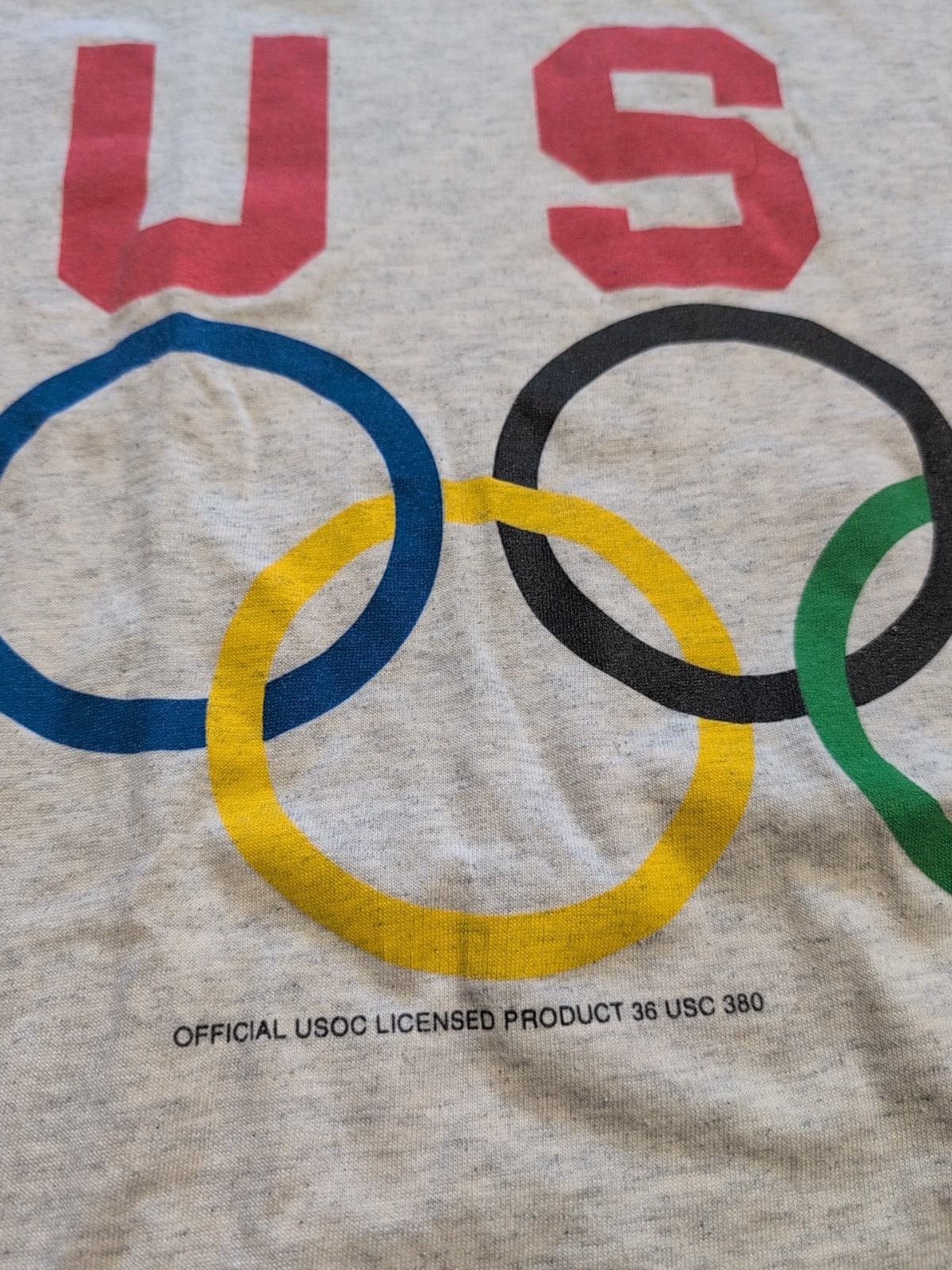 Vintage USA Olympics Graphic T Shirt Hanes Heavyweight M Made USA Single Stitch