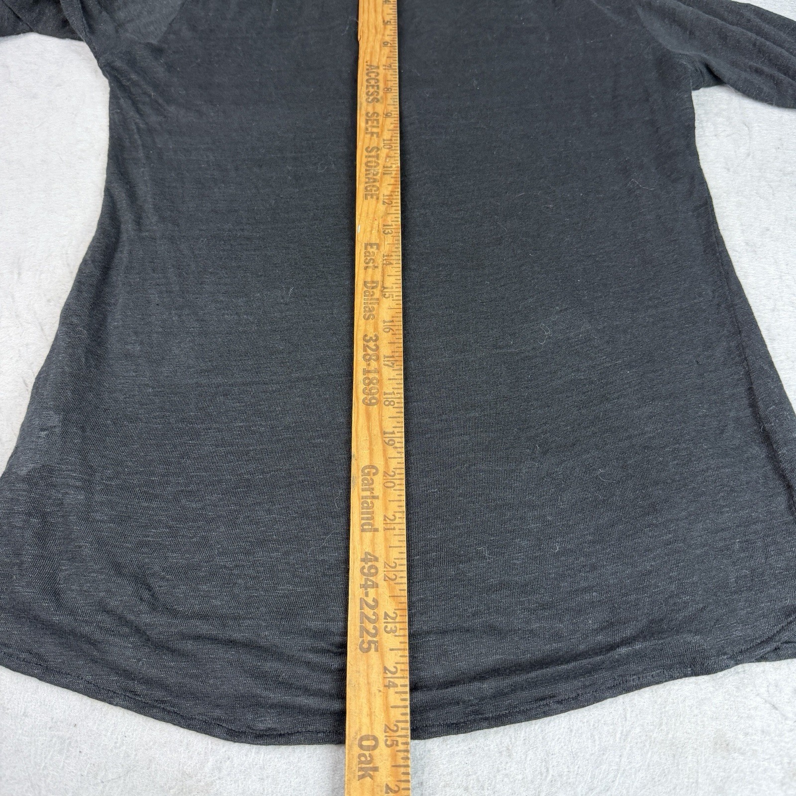 NM Luxury Essentials Linen Top Tee Popover Men XS/S V Neck Cuffed Semi Sheer