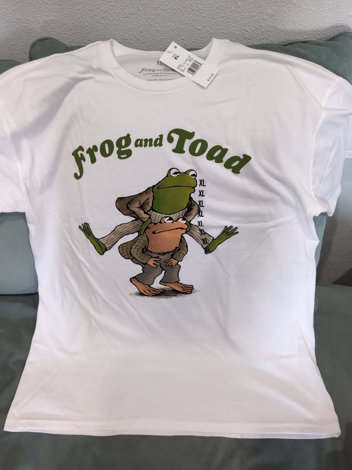 NWT Frog and Toad Grapic White T-Shirt Men&rsquo;s Sz XL & Women&rsquo;s Sz 2X Pit 2 Pit 25&Prime;
