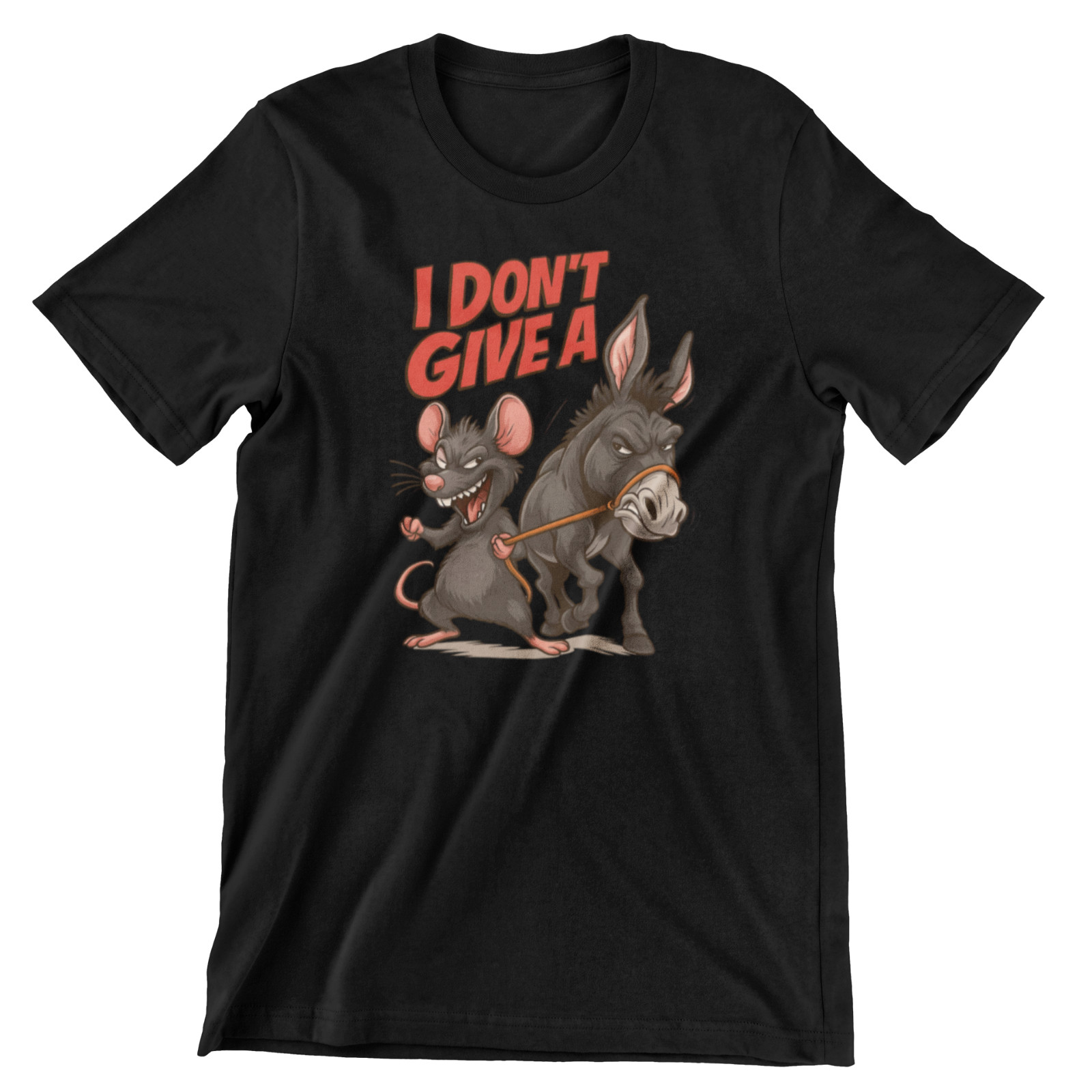 I Don’t Give a Rats Ass Sarcastic Mouse & Donkey T-Shirt Sizes S-XXL