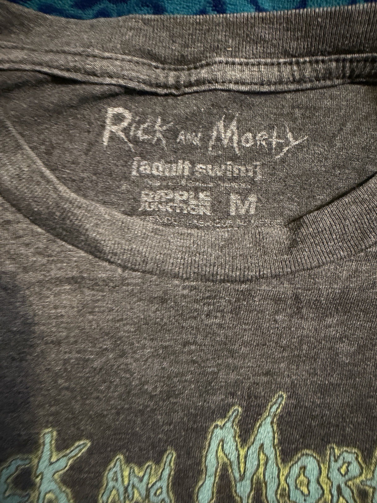 “RICK AND MORTY” (ADULT SWIM) RIPPLE JUNCTION T-SHIRT ADULT M medium GRAY S/S