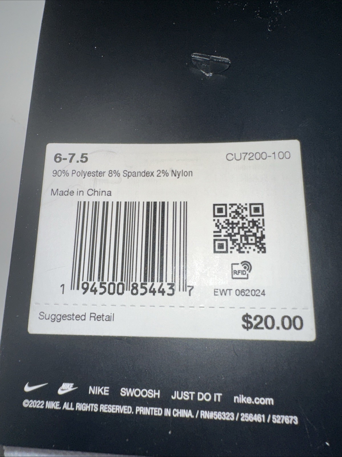 NWT Nike Spark Cushion Crew Small W’s 7.5-9 M’s 6-7.5 Running Socks $20