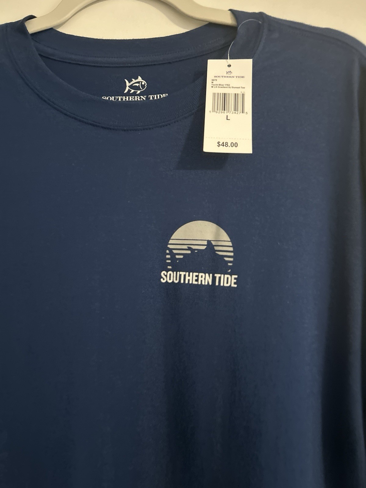NWT Southern Tide Gradient SJ Tee Sunset Yacht Blue 1762 /100% Cotton L /MSRP$48