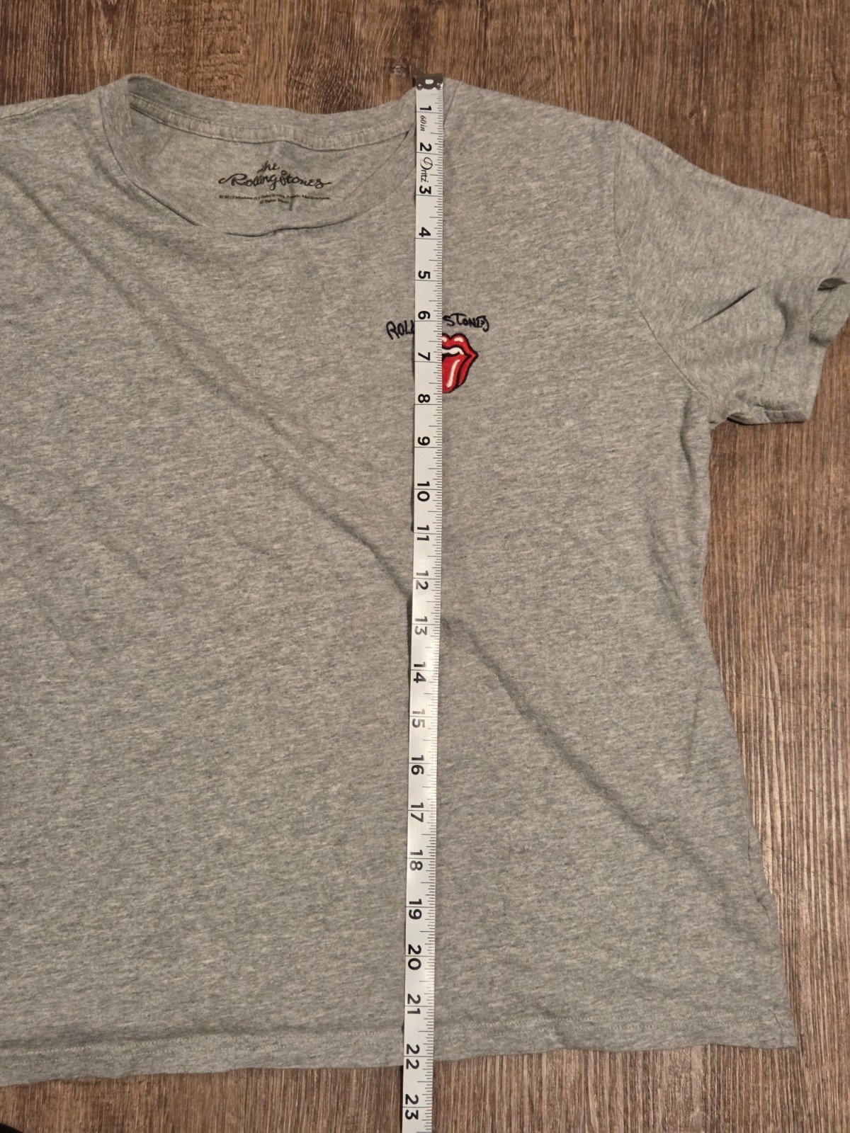 The Rolling Stones Embroidered Tongue Logo Gray Tee Shirt GU Vintage Style XL