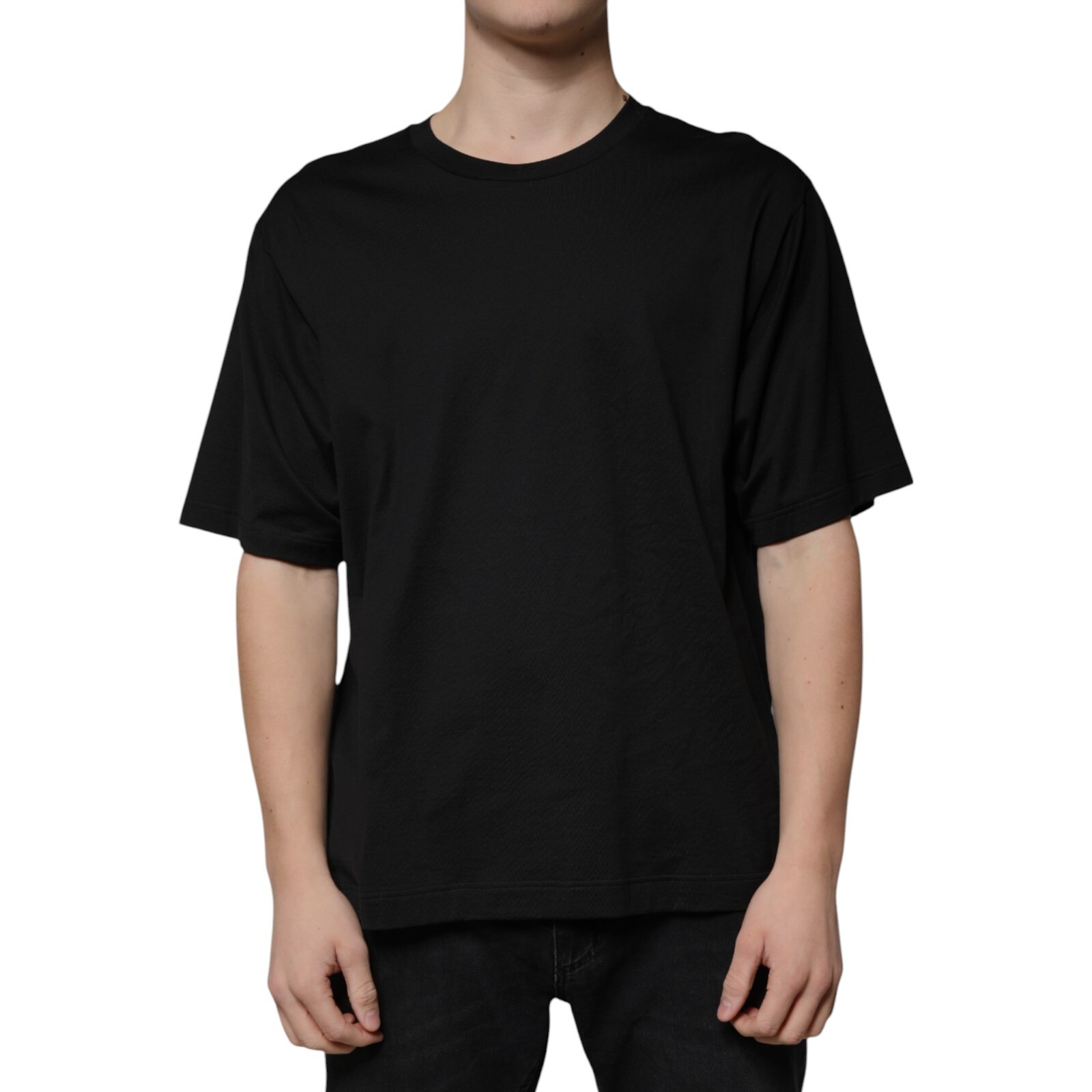 DOLCE & GABBANA T-shirt Black Cotton Crew Neck Short Sleeves IT52/US42/XL 750usd