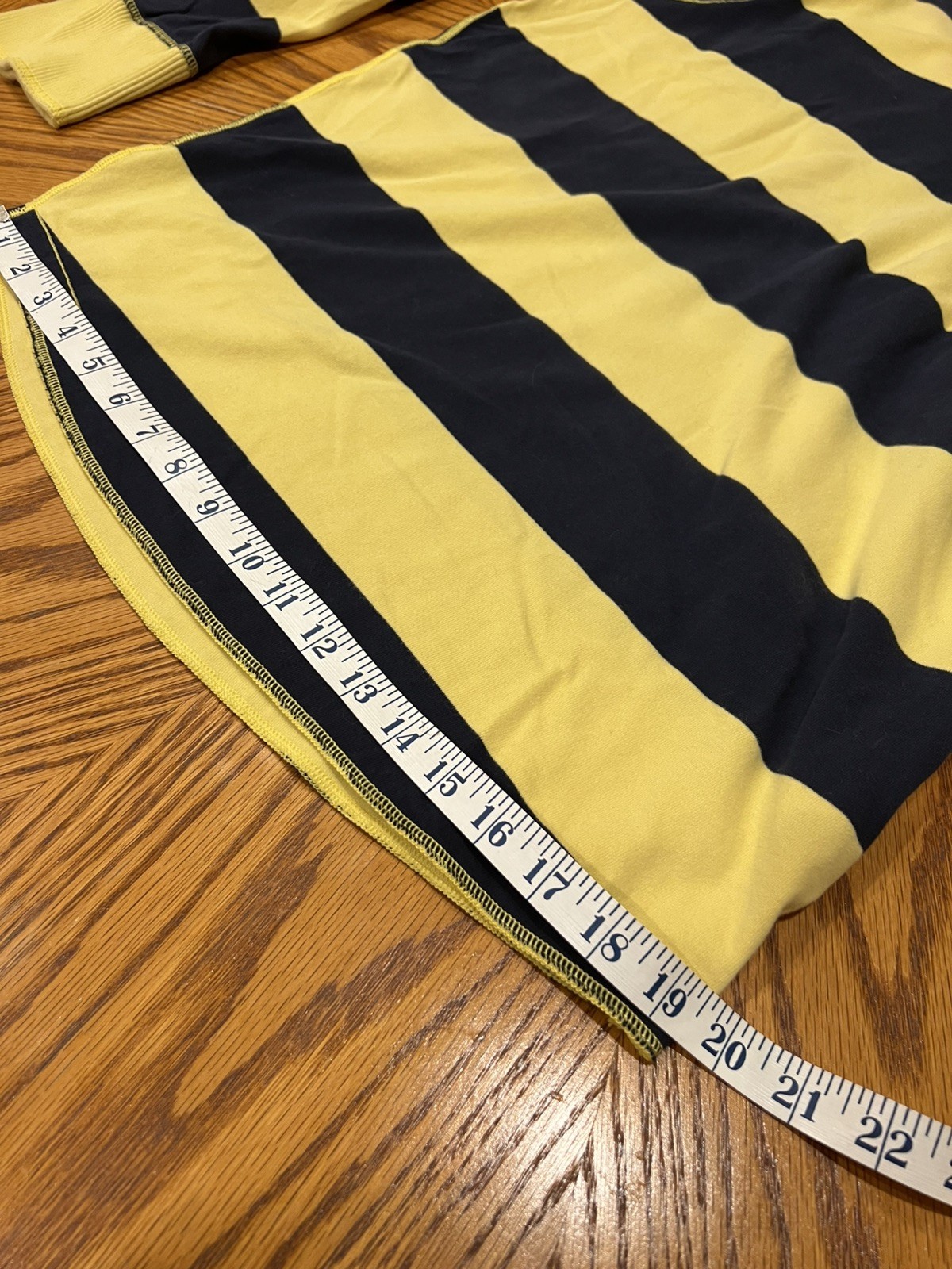 VTG Y2K Abercrombie Fitch Crew Shirt Men XXL Yellow Navy Rugby Striped Preppy