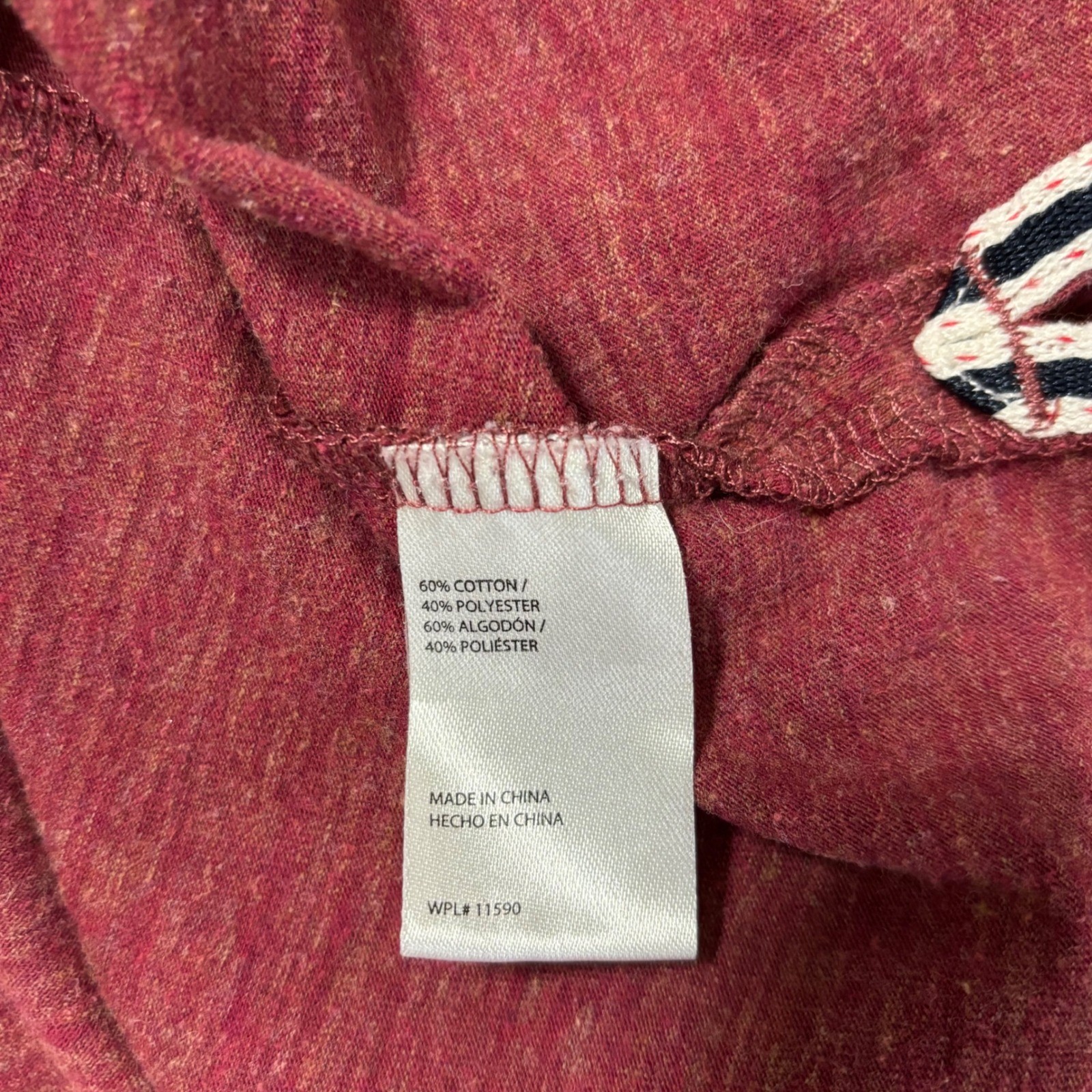 Weatherproof Vintage Mens XL Burgundy Heathered V-Neck Pocket T-Shirt Red
