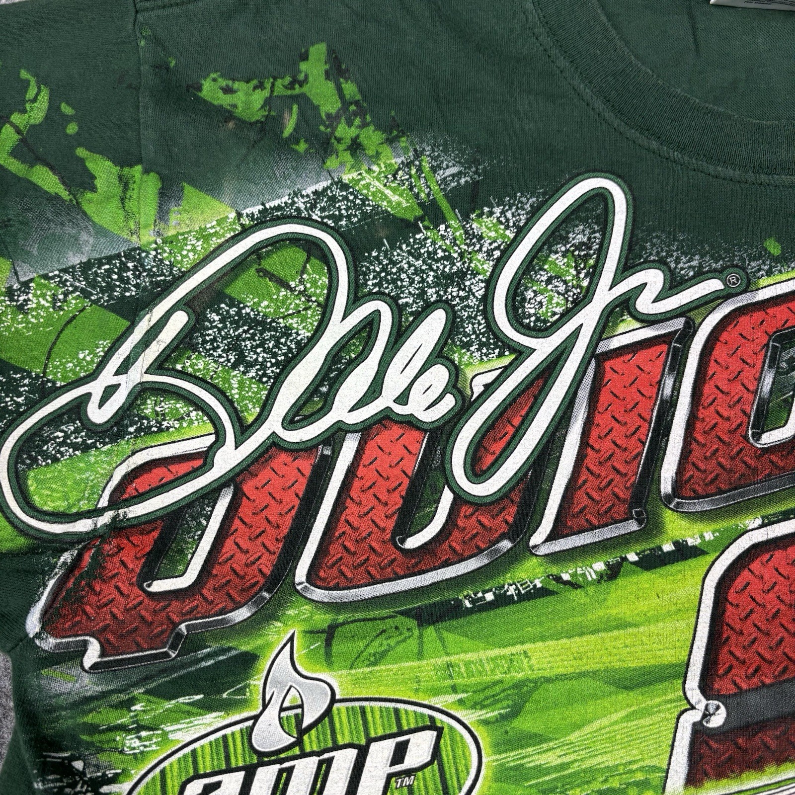 Dale Earnhardt Jr NASCAR Shirt Mens Large Chase Authentics AMP Energy Green Y2K