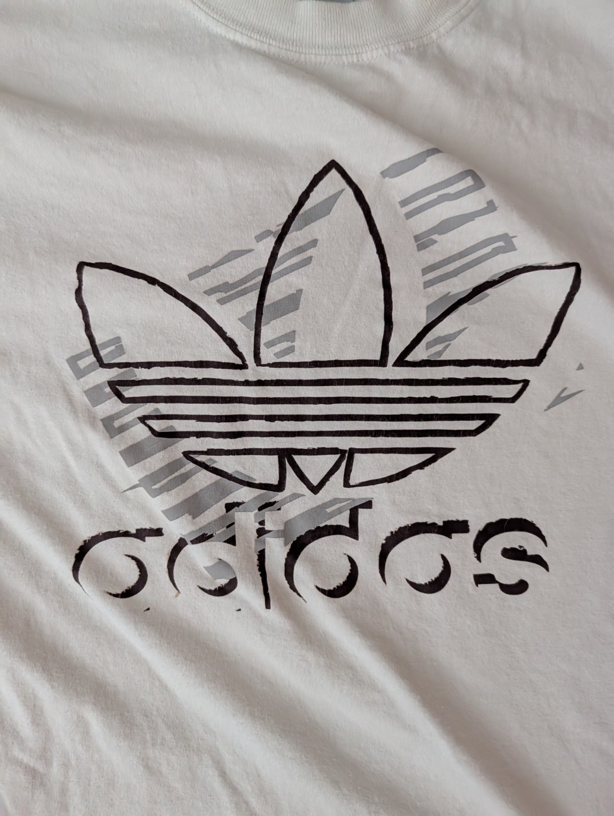 Adidas Originals Trefoil Logo T Shirt Mens Small Ivory White Graphic Tee