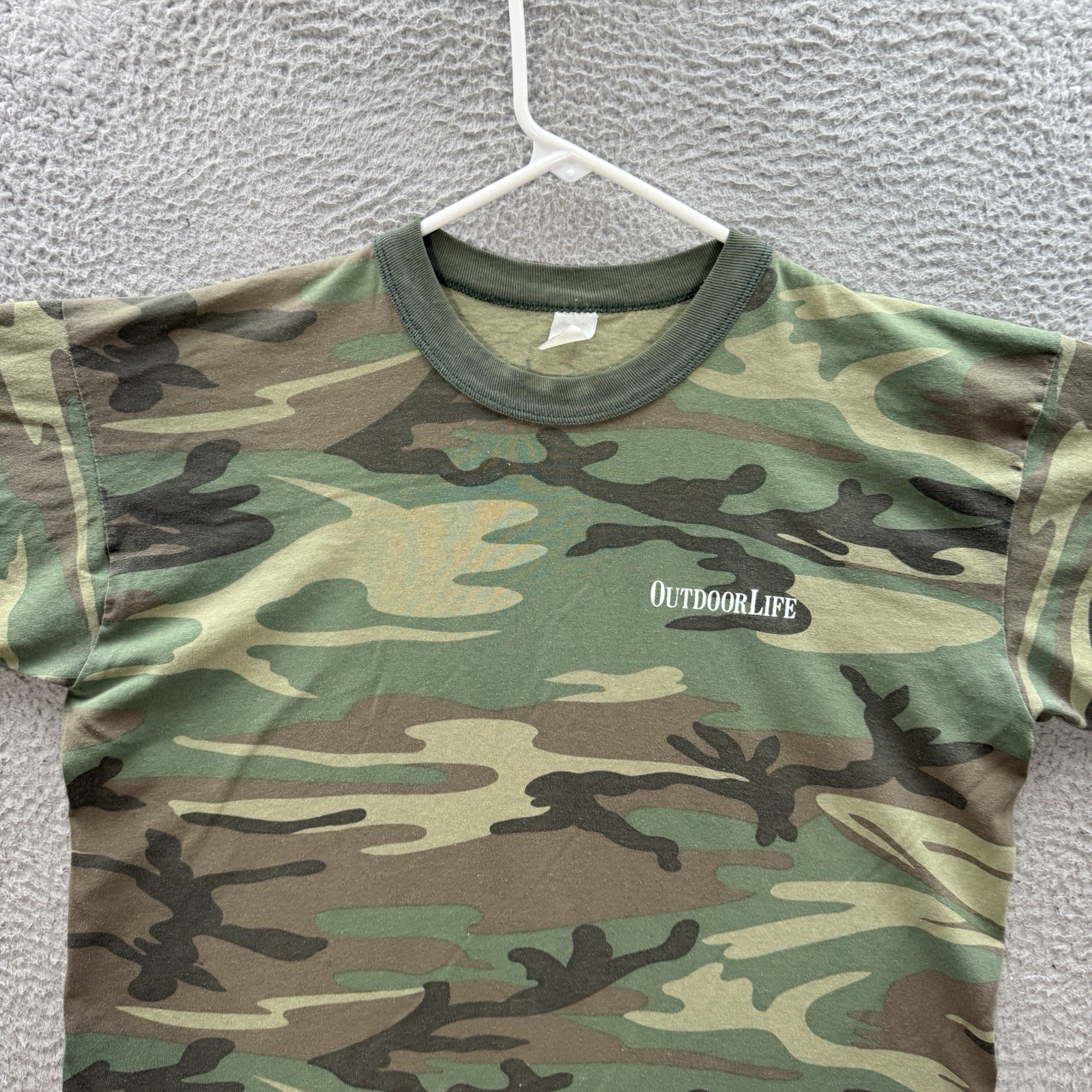 Vintage Outdoor Life Shirt Adult XL Camouflage Single Stitch Woodland Camo 90s