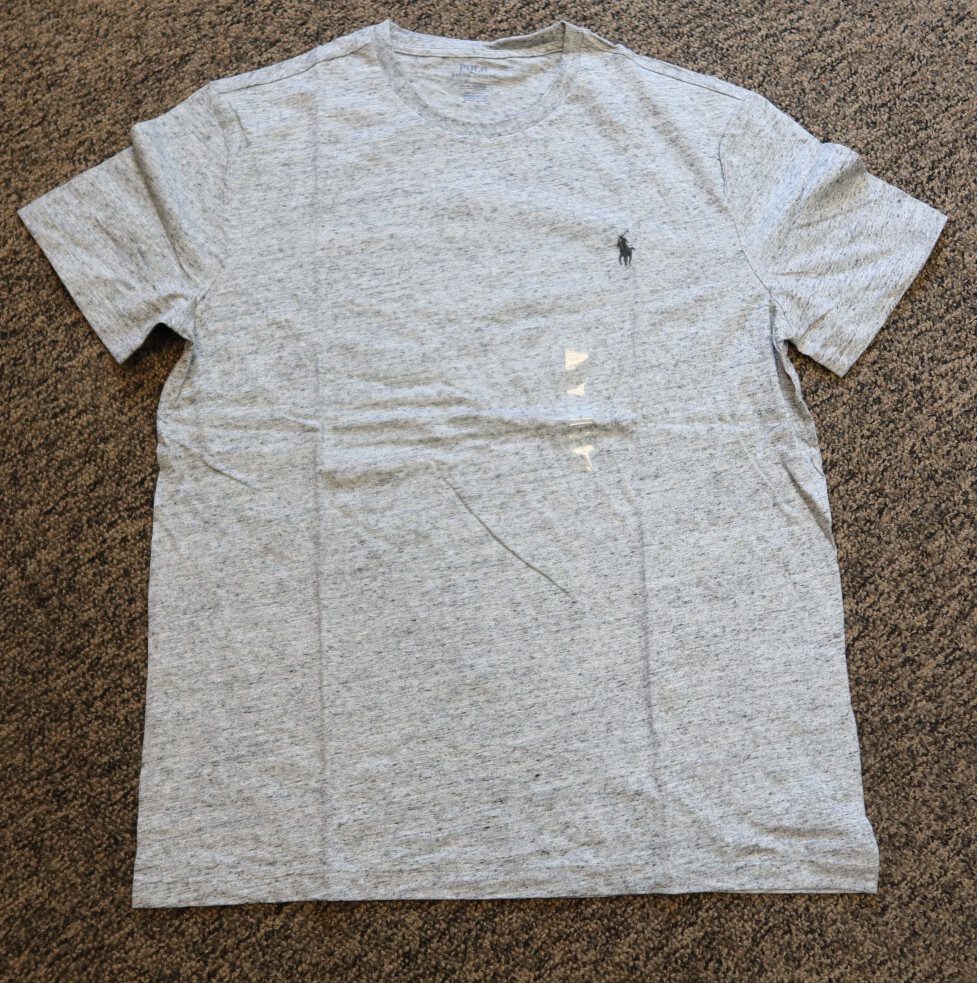 New Polo Ralph Lauren Men&rsquo;s Crew Neck T-Shirt Tee – LARGE – Gray Heather