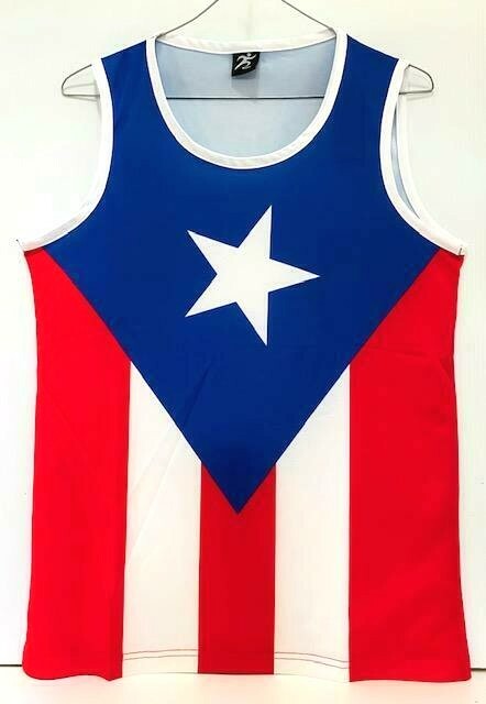 Puerto Rico Flag Men&rsquo;s Tank Top Stretch Fabric Soft Jersey M-L-XL-2XL