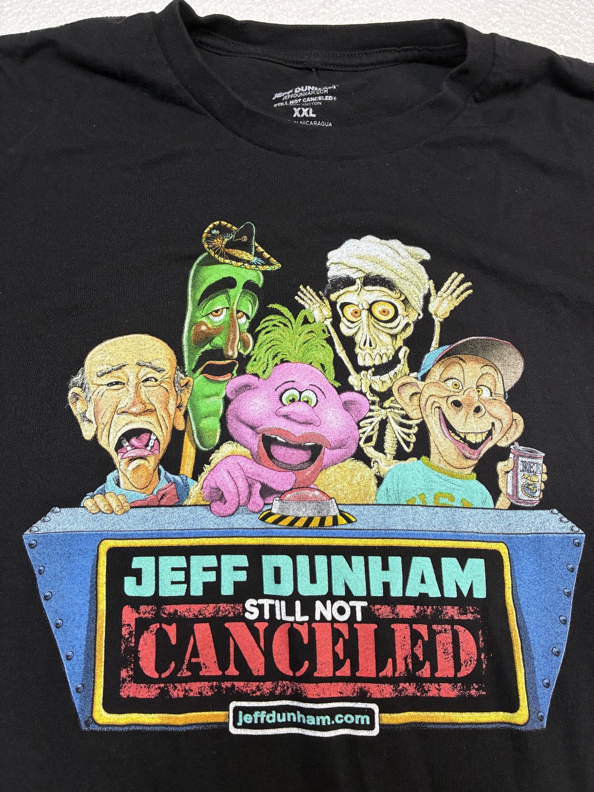 Jeff Dunham, Lot of 2 T Shirts, Achmed & Still Not Cancelled, both 2XL, nice