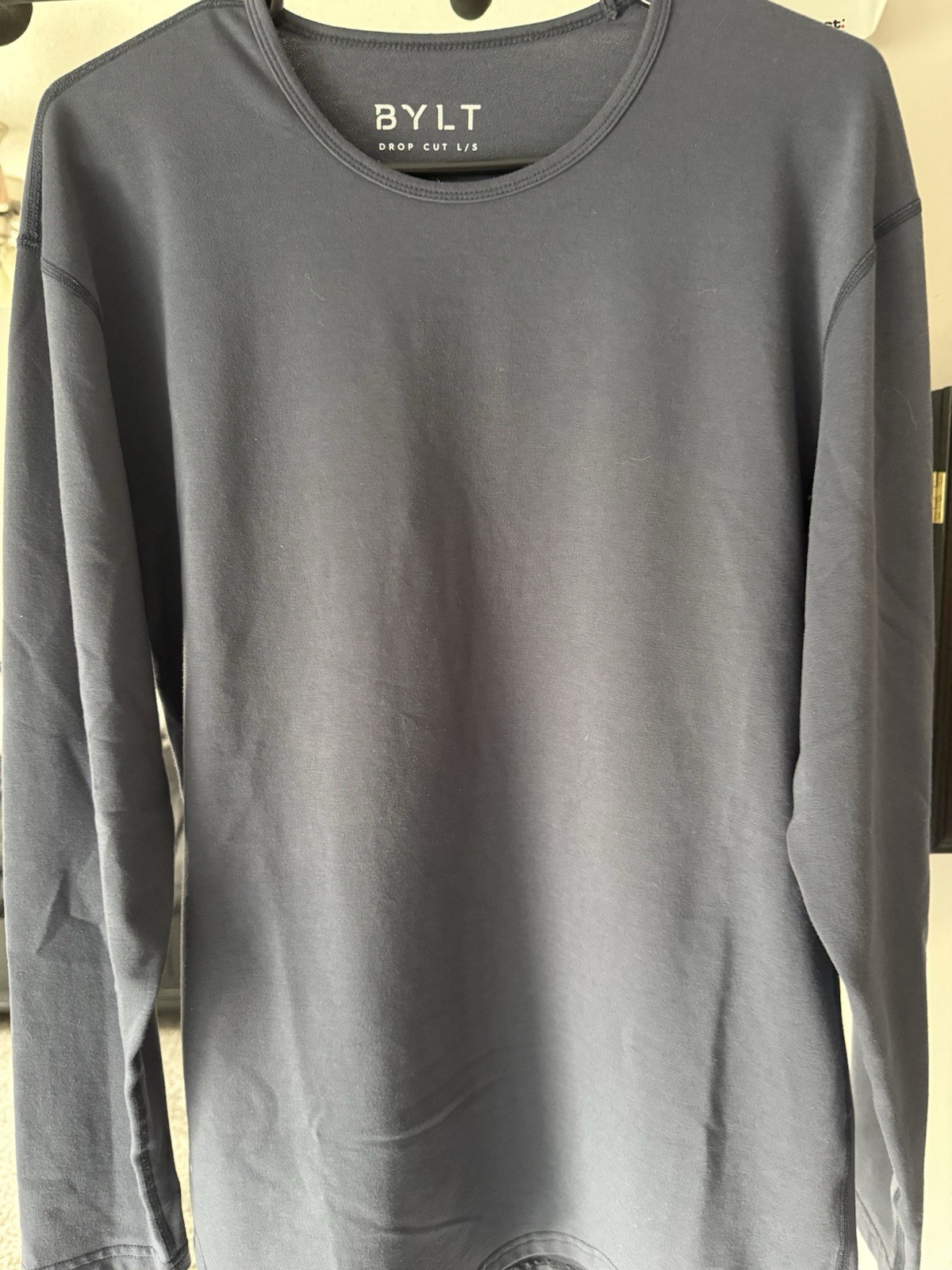 BYLT Drop Cut Lux Premium Basics long Sleeve Blue, Medium