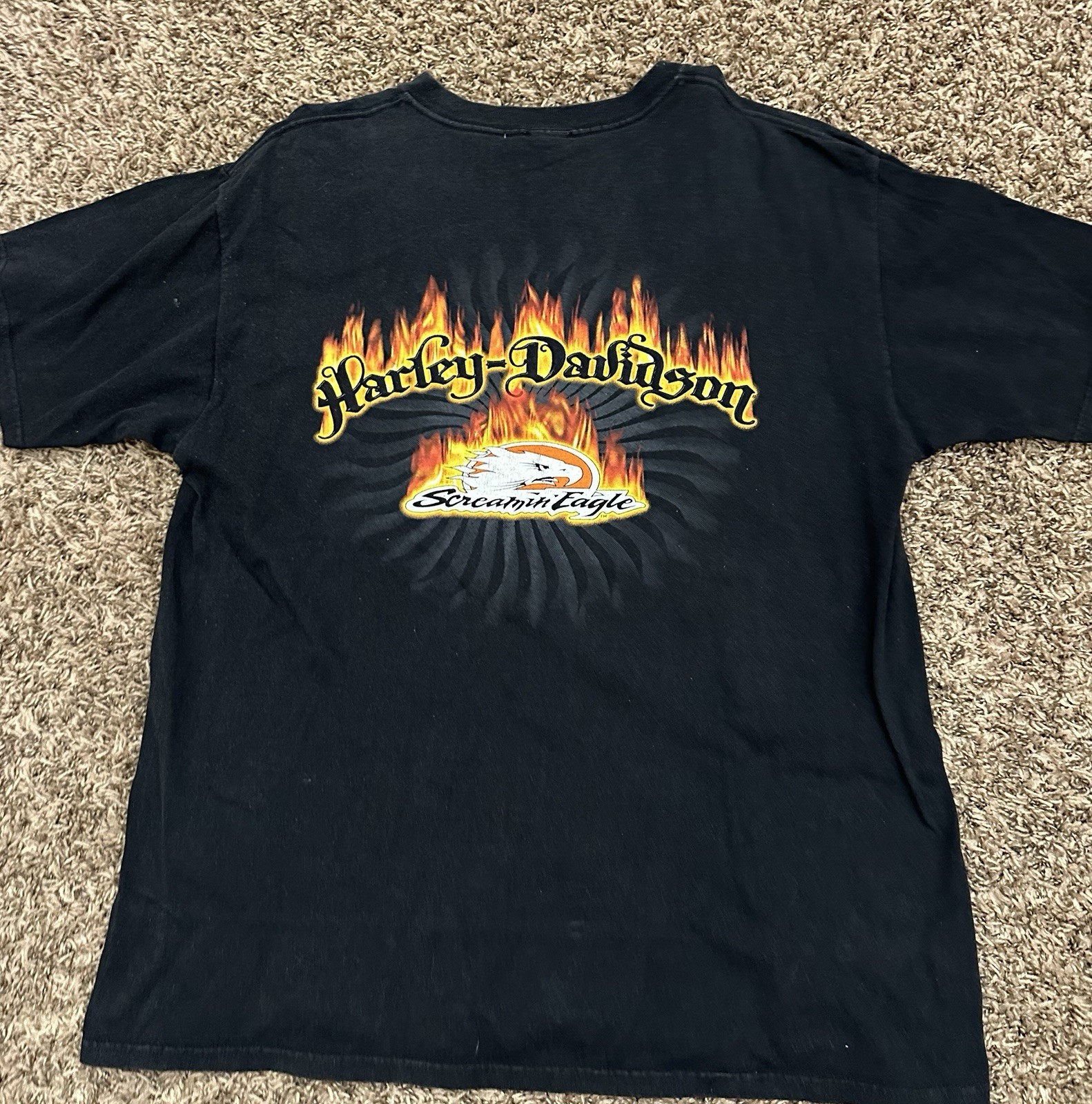 Vintage Harley Davidson Screamin Eagle Black Mens Size Large
