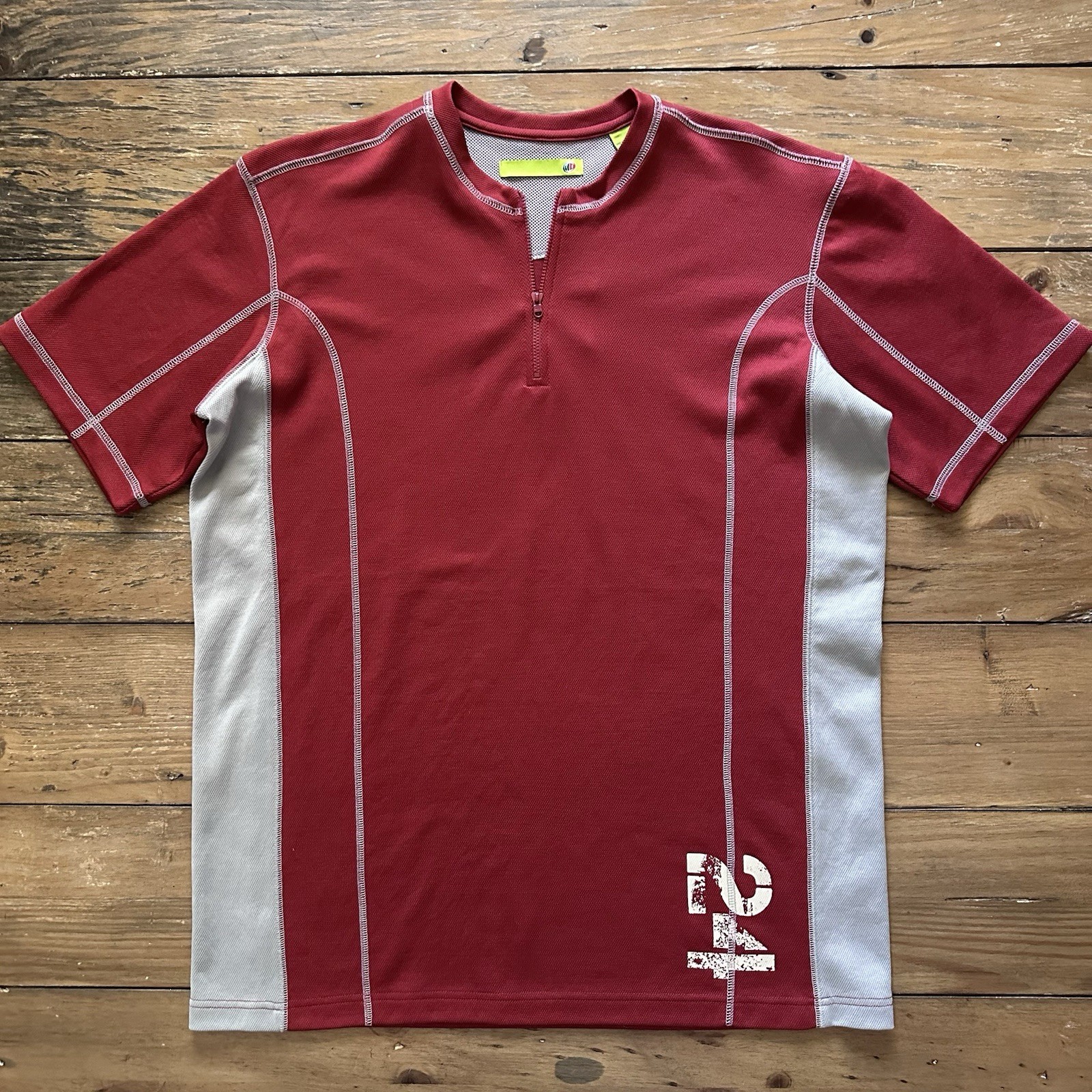 Vtg Mountain Dew Shirt 1/4 Zip Jersey Red Y2K Promo 24 Pack Medium Retro