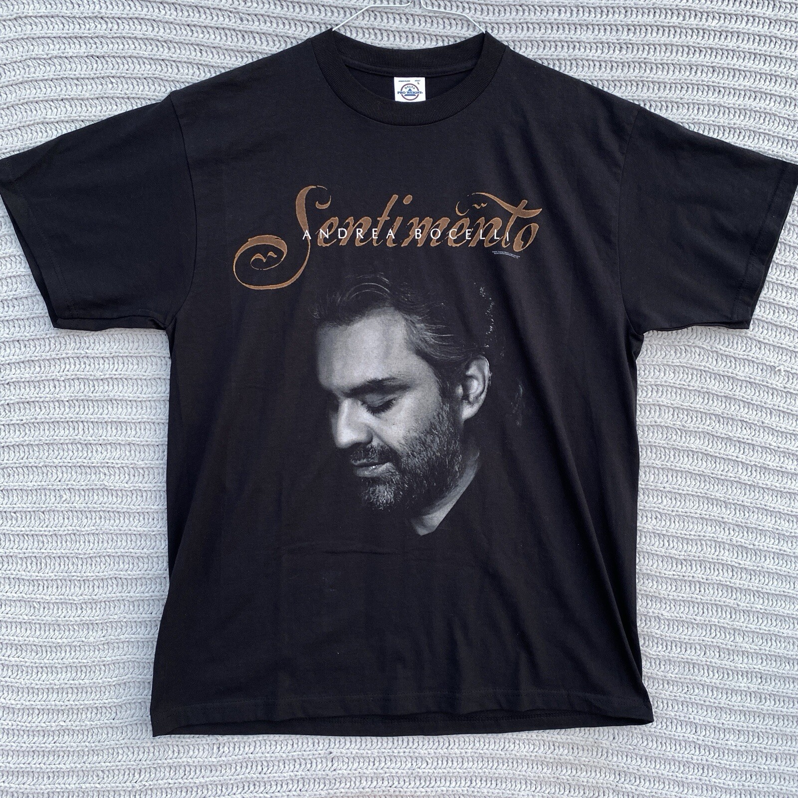 VINTAGE Andrea Bocelli Shirt Adult Large Mens L SENTIMENTO Graphic Print Tee
