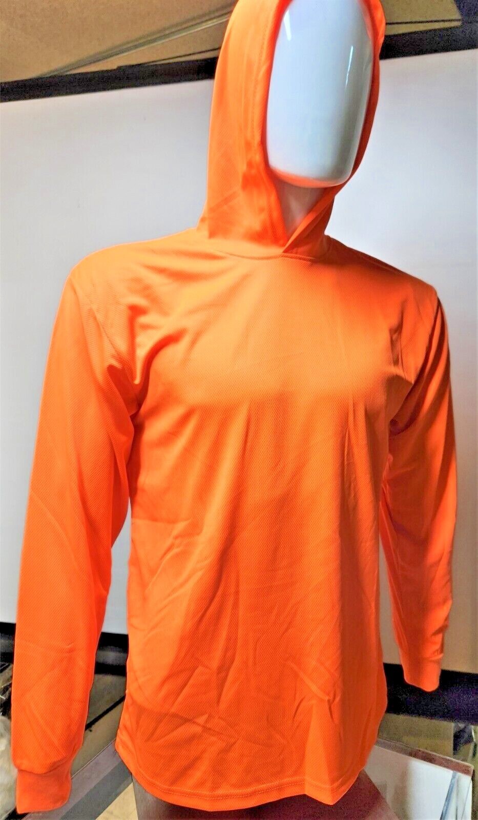 Hi Vis Long Sleeve Safety Shirt With Hoodie, Quick Dry Polyester Birdeye mesh