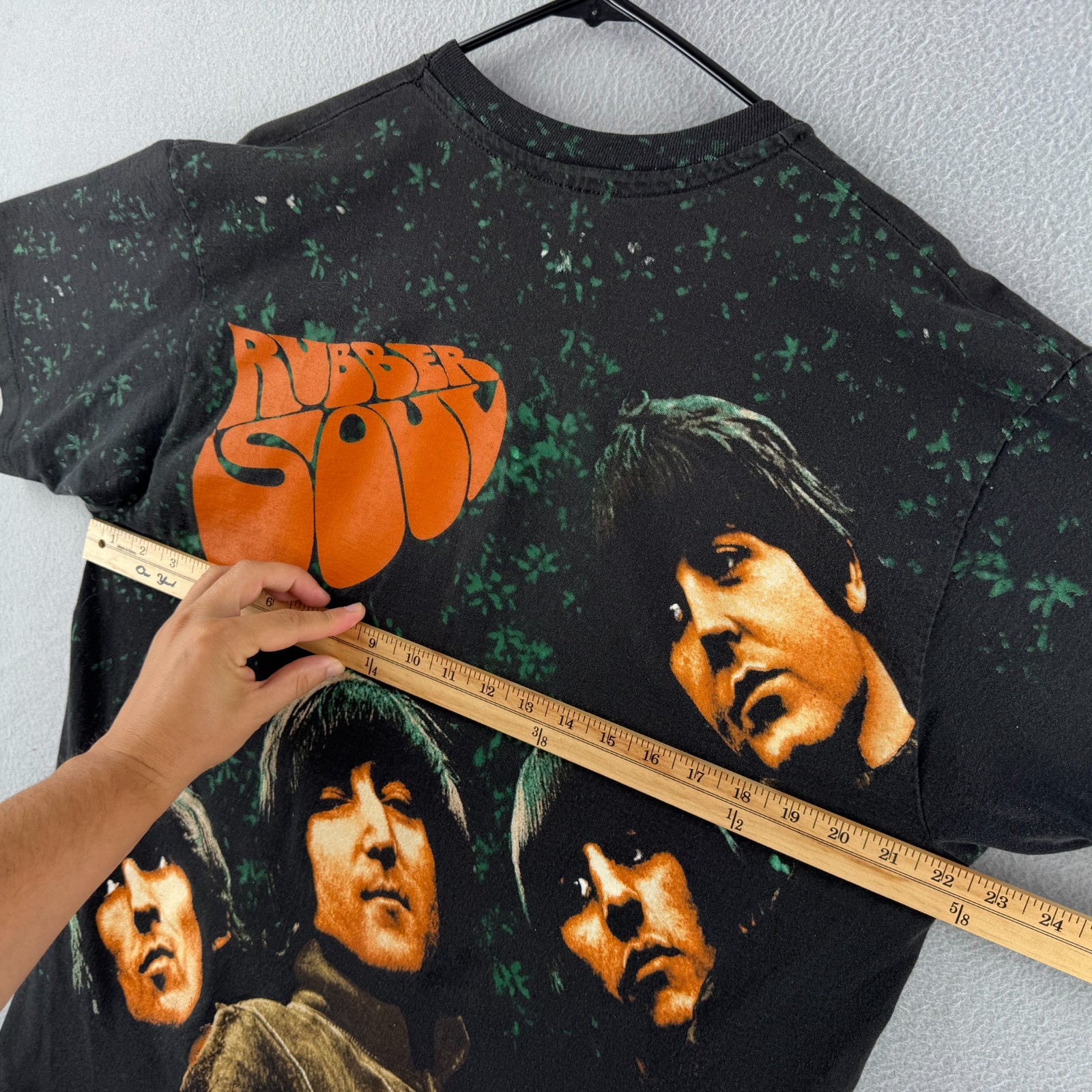 Vintage Beatles T Shirt Mens XL Black Double Sided Rubber Soul 90s Made in USA
