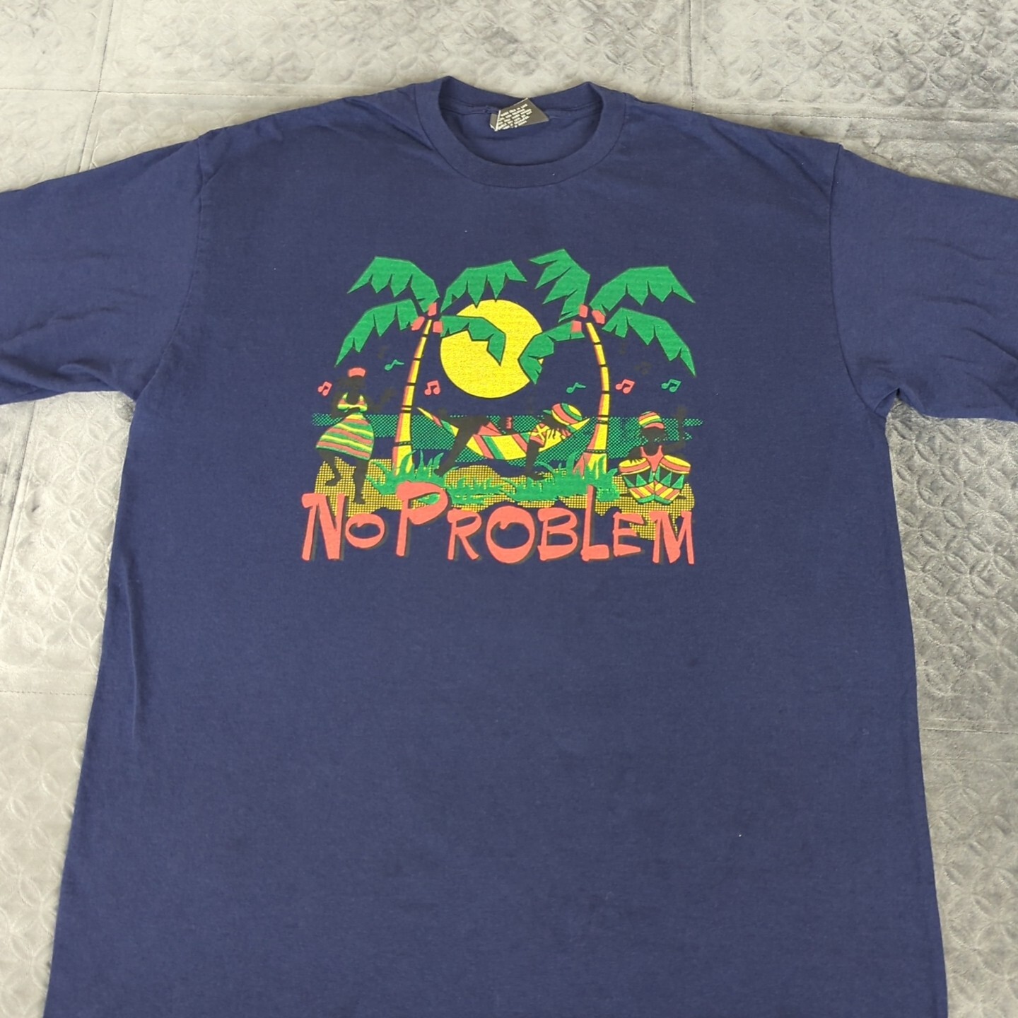 Vintage Mossimo T Shirt No Problem Beach Palm Trees Men Medium Made in USA