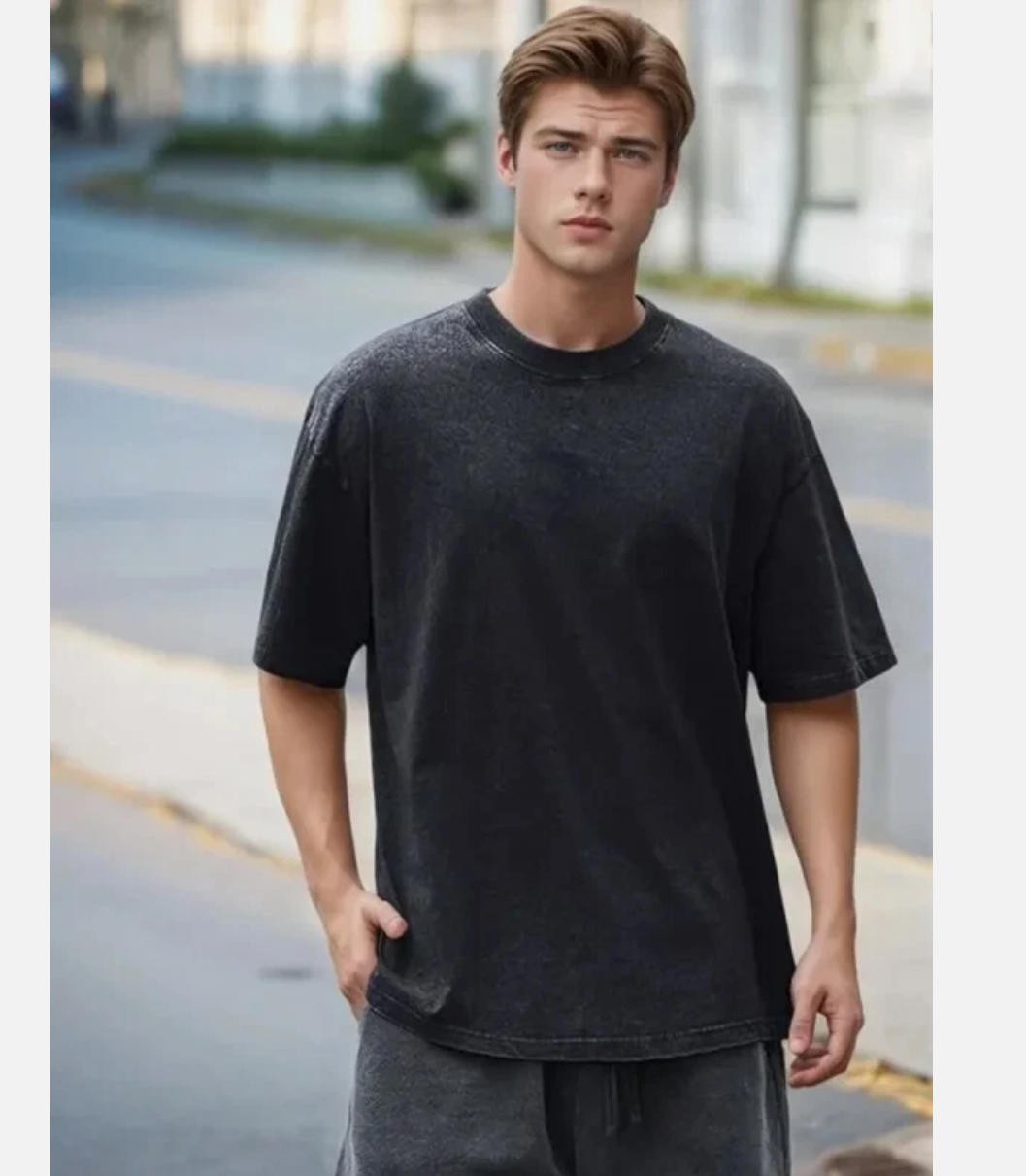 Summer Men&rsquo;s Washed T-Shirts 230G Heavy Cotton Vintage Faded Color Oversized Hot