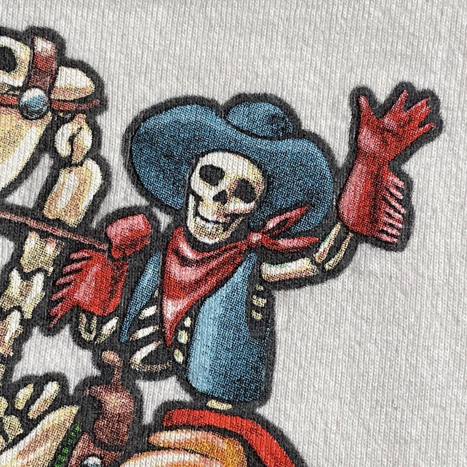 Cotton Deluxe Mens XL Made In USA Skeleton Cowboy On Horse Long Sleeve T-Shirt