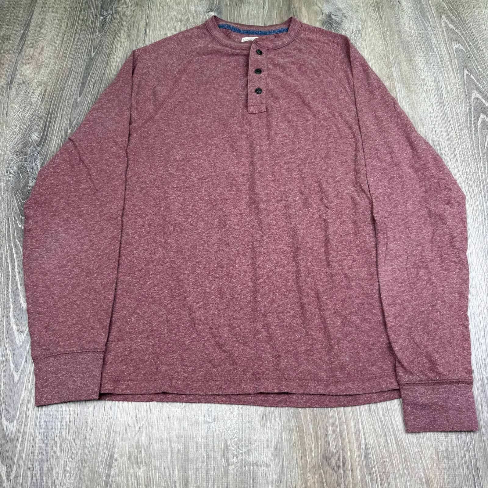 Faherty Mens Heathered Red Long Sleeve Cloud Organic Cotton Henley Shirt Size M