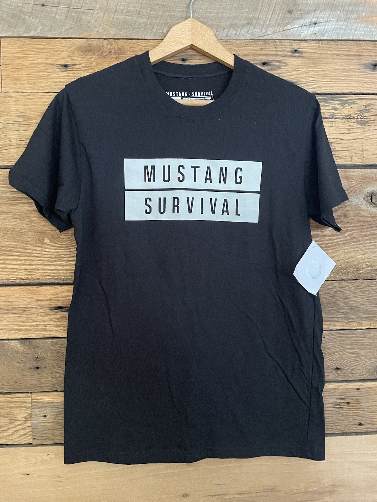 Mens Mustang Survival Gear Crewneck T Shirt Sz S Black Short Sleeve