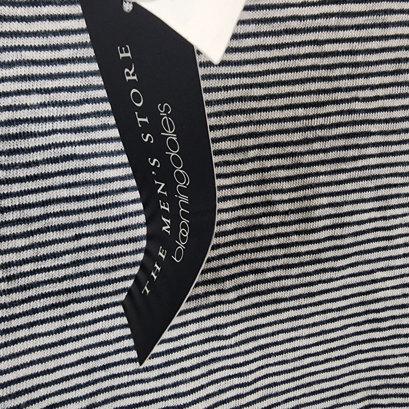 The Men&rsquo;s Store at Bloomingdale&rsquo;s Striped Linen Tee Men&rsquo;s Size Medium Dark Slate